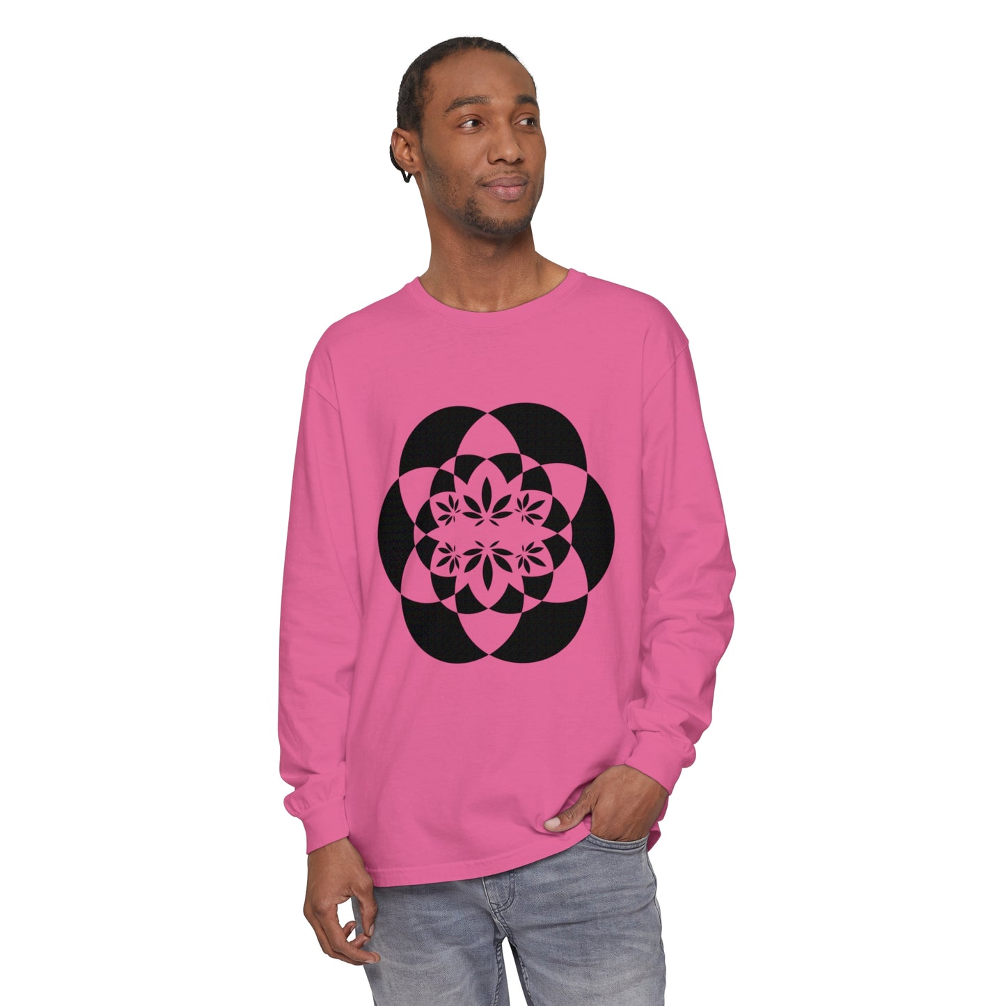 Flower for Life Unisex Garment-dyed Long Sleeve T-Shirt