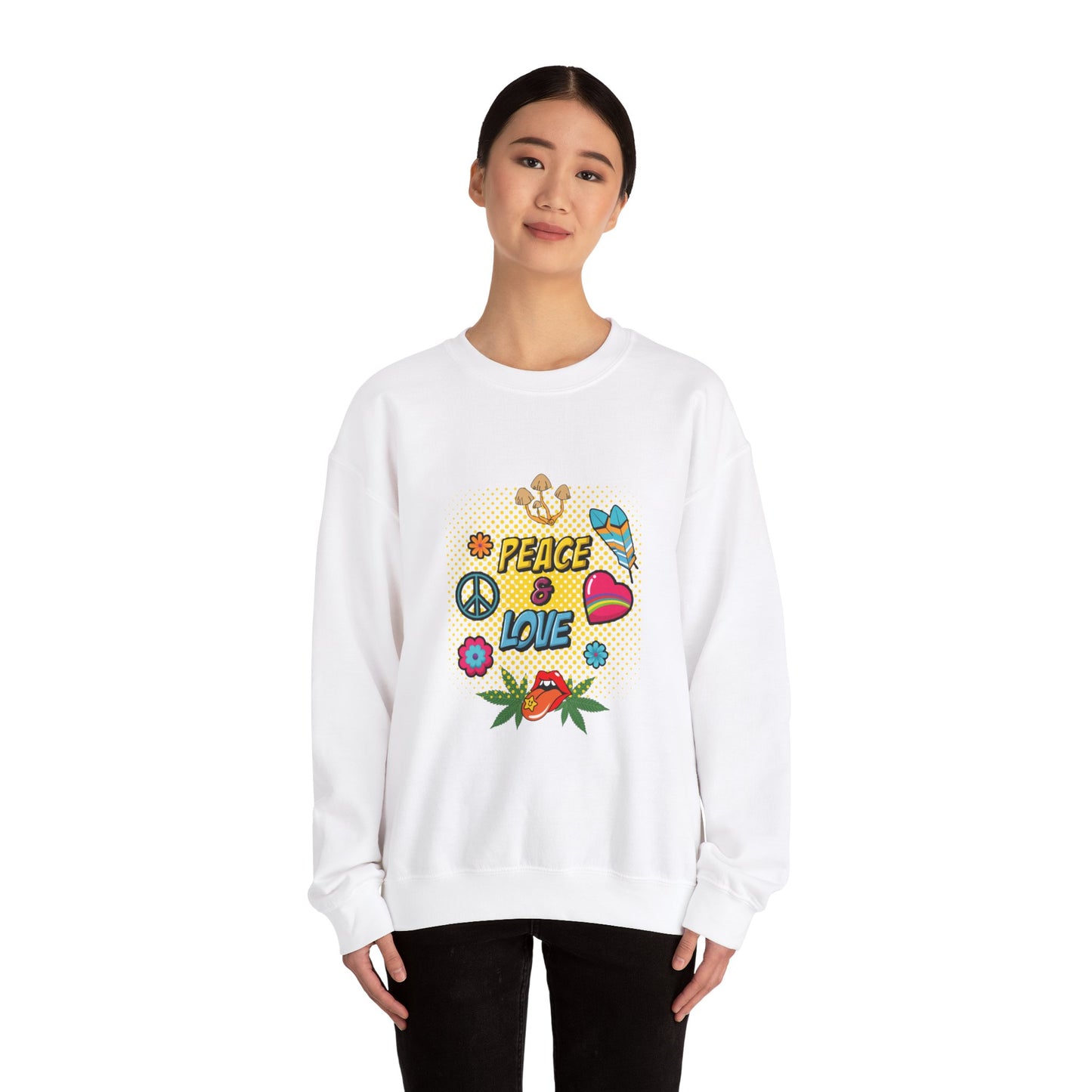 Peace & Love Unisex Heavy Blend™ Crewneck Sweatshirt