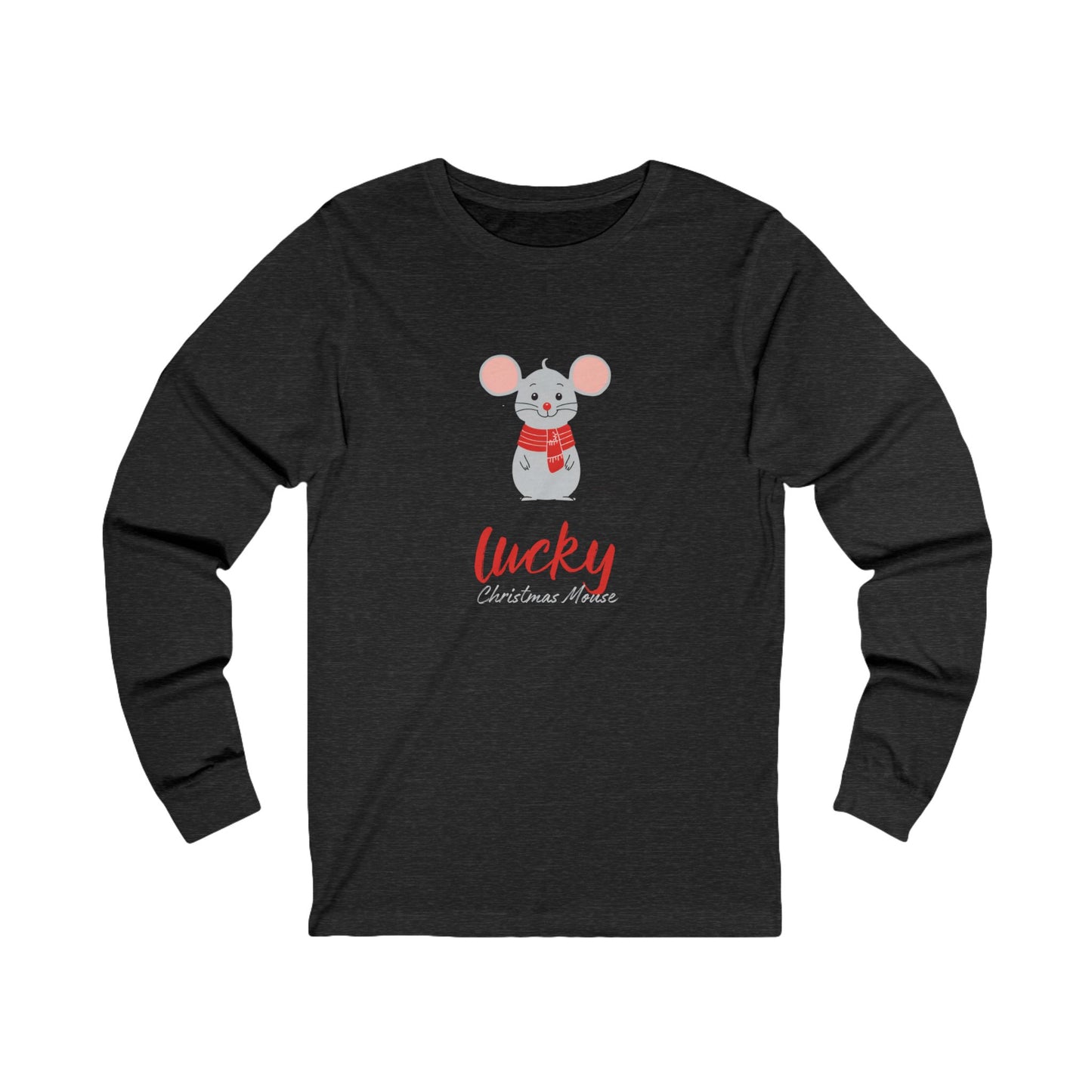 Lucky Christmas Mouse Unisex Jersey Long Sleeve Tee