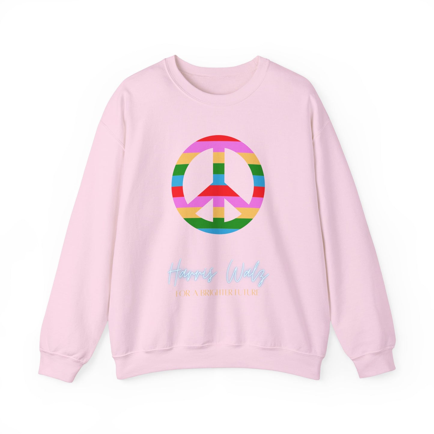 Retro Rainbow Peace Harris Walz Unisex Heavy Blend™ Crewneck Sweatshirt