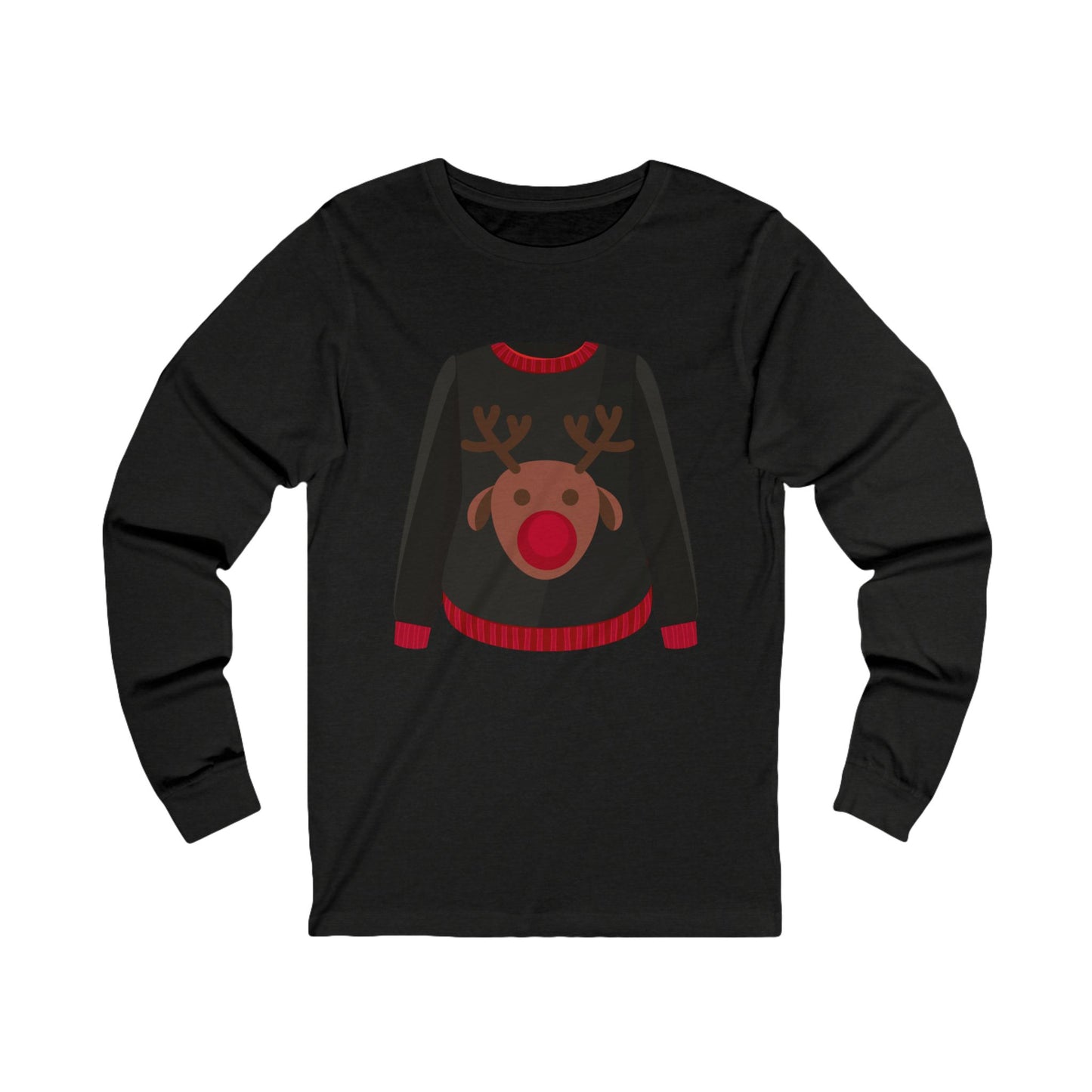 Rudolph Ugly Sweater Unisex Jersey Long Sleeve Tee