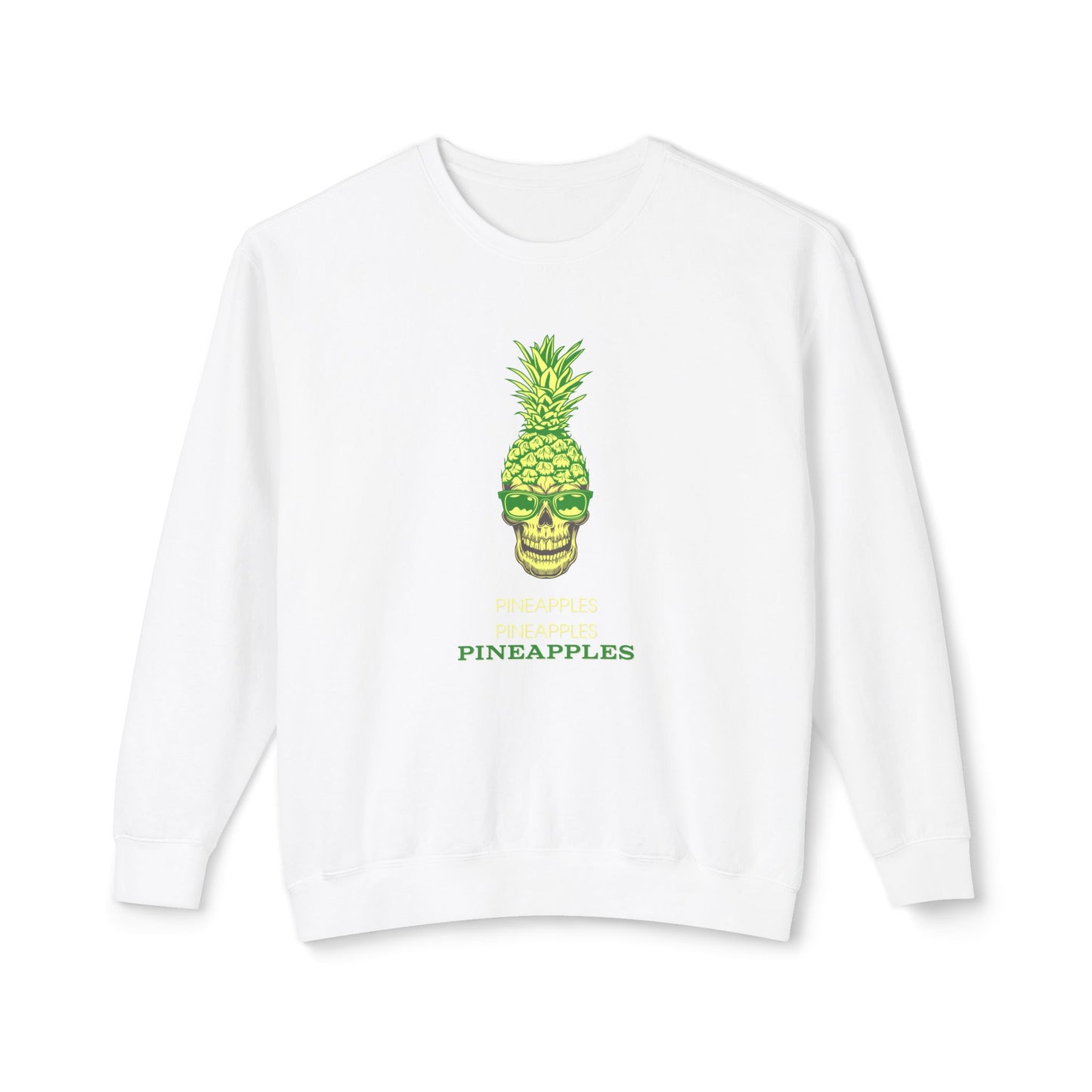 Pineapples Skull Unisex Lightweight Crewneck Sweatshirt