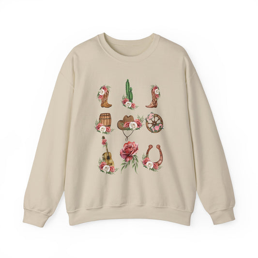 Wild West Floral Unisex Heavy Blend™ Crewneck Sweatshirt