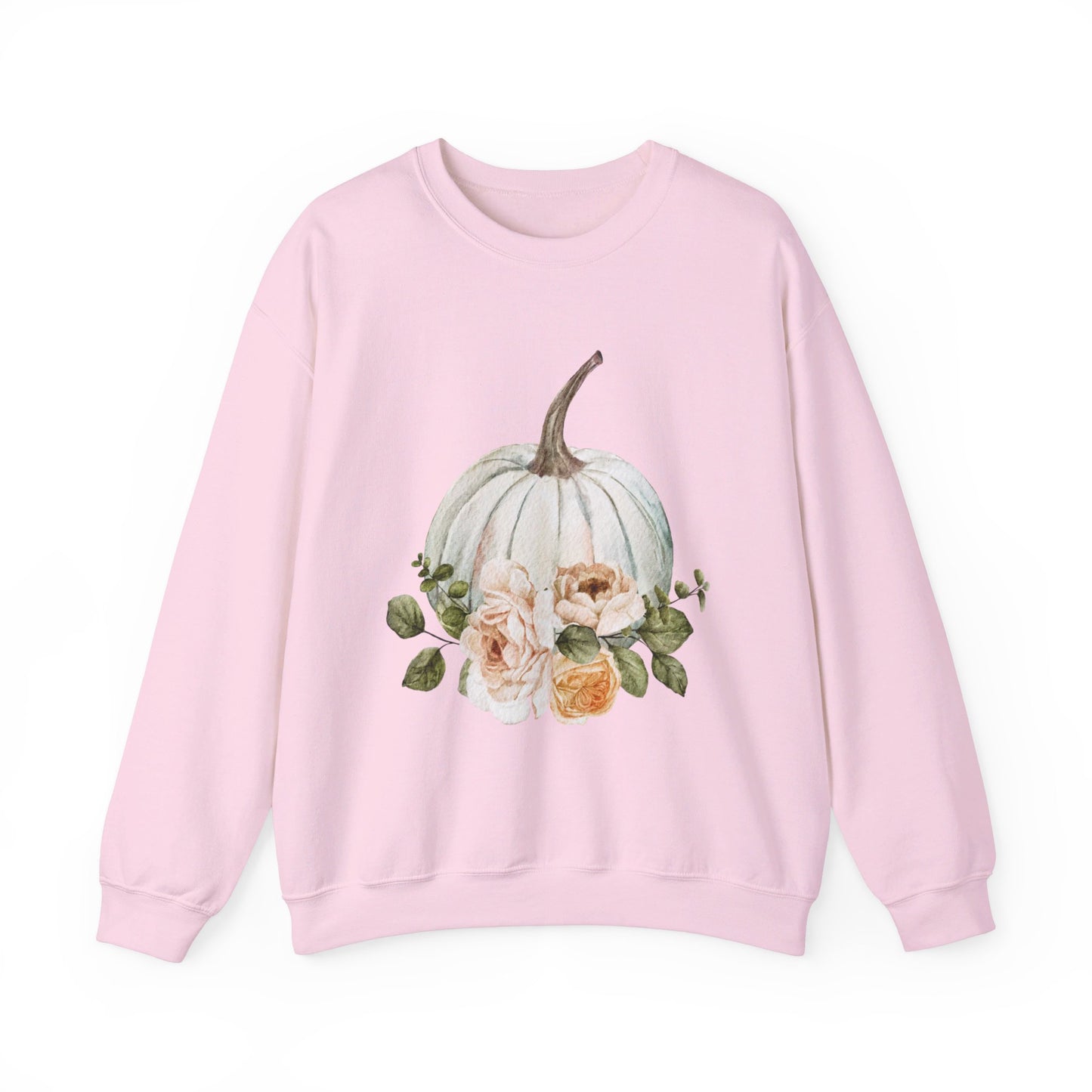 White Floral Pumpkin Unisex Heavy Blend™ Crewneck Sweatshirt