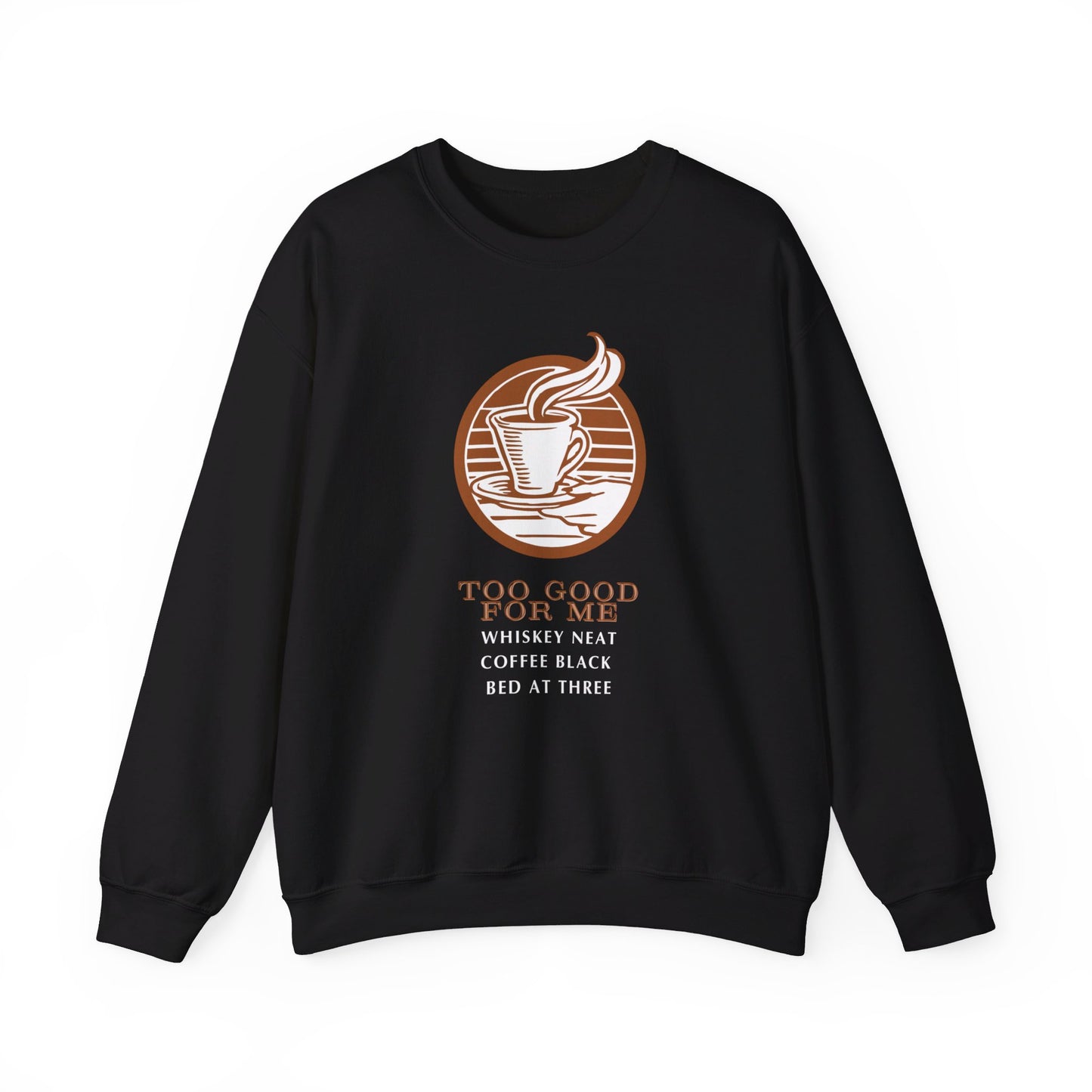 Whiskey Neat Coffee Black Unisex Heavy Blend™ Crewneck Sweatshirt