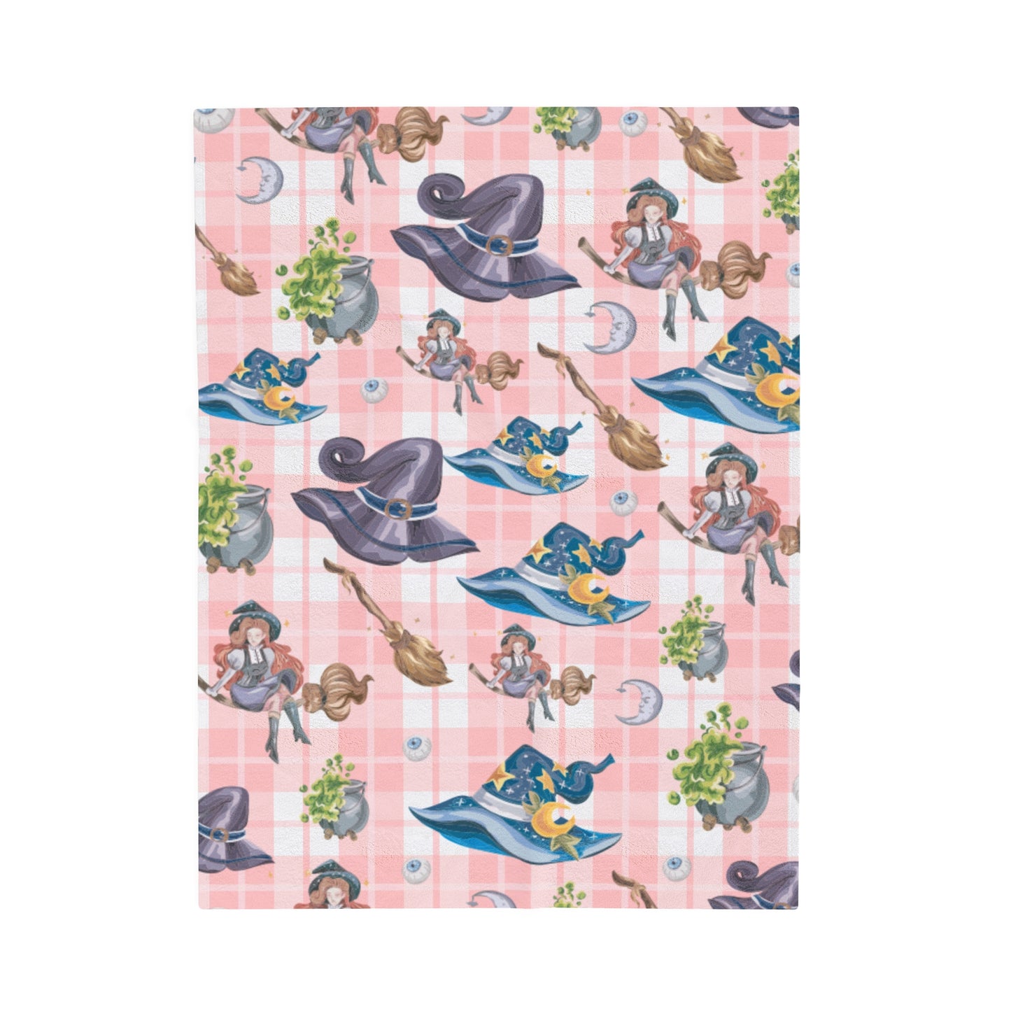 Pink Witch Velveteen Plush Blanket