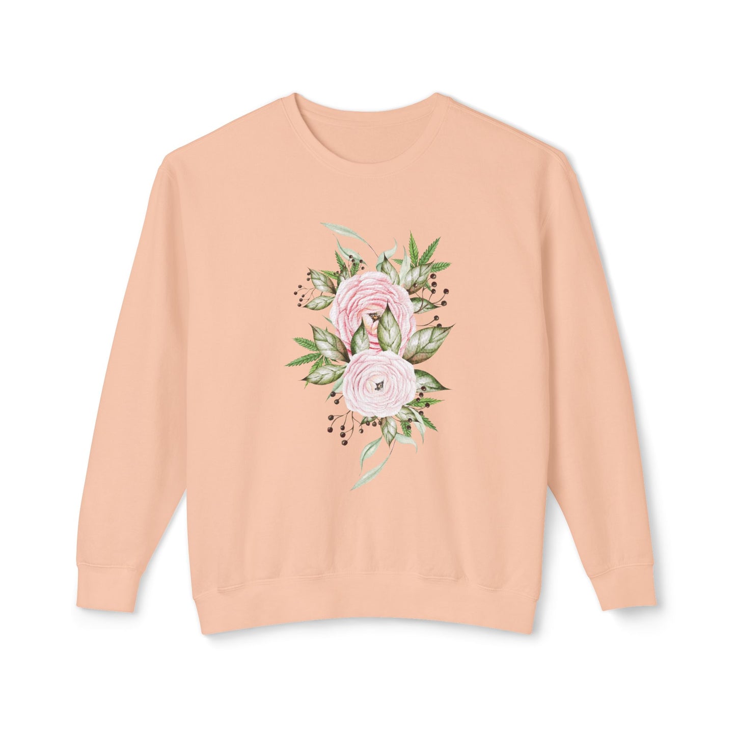 Pastel Peonies Unisex Lightweight Crewneck Sweatshirt