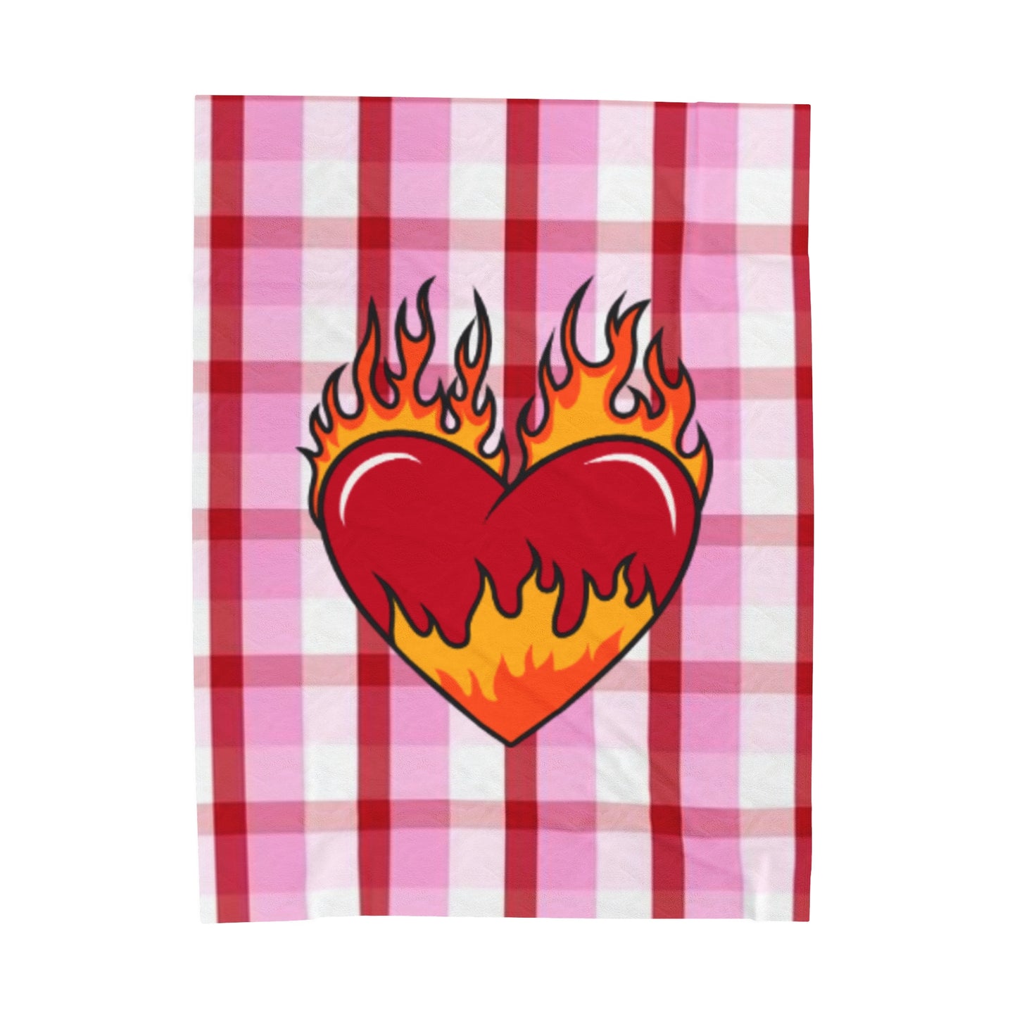 Burning Heart Valentine Velveteen Plush Blanket