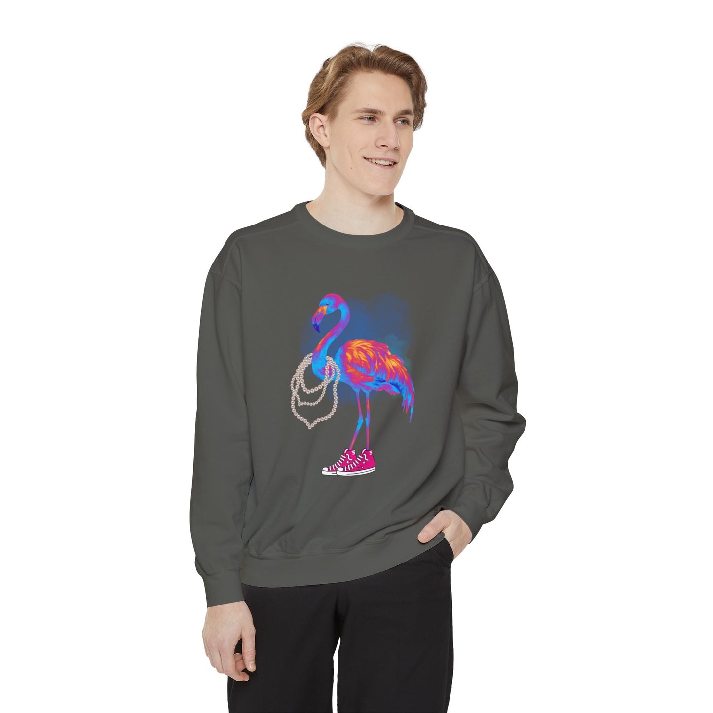 Harris Walz Bright HW Flamingo Unisex Garment-Dyed Sweatshirt