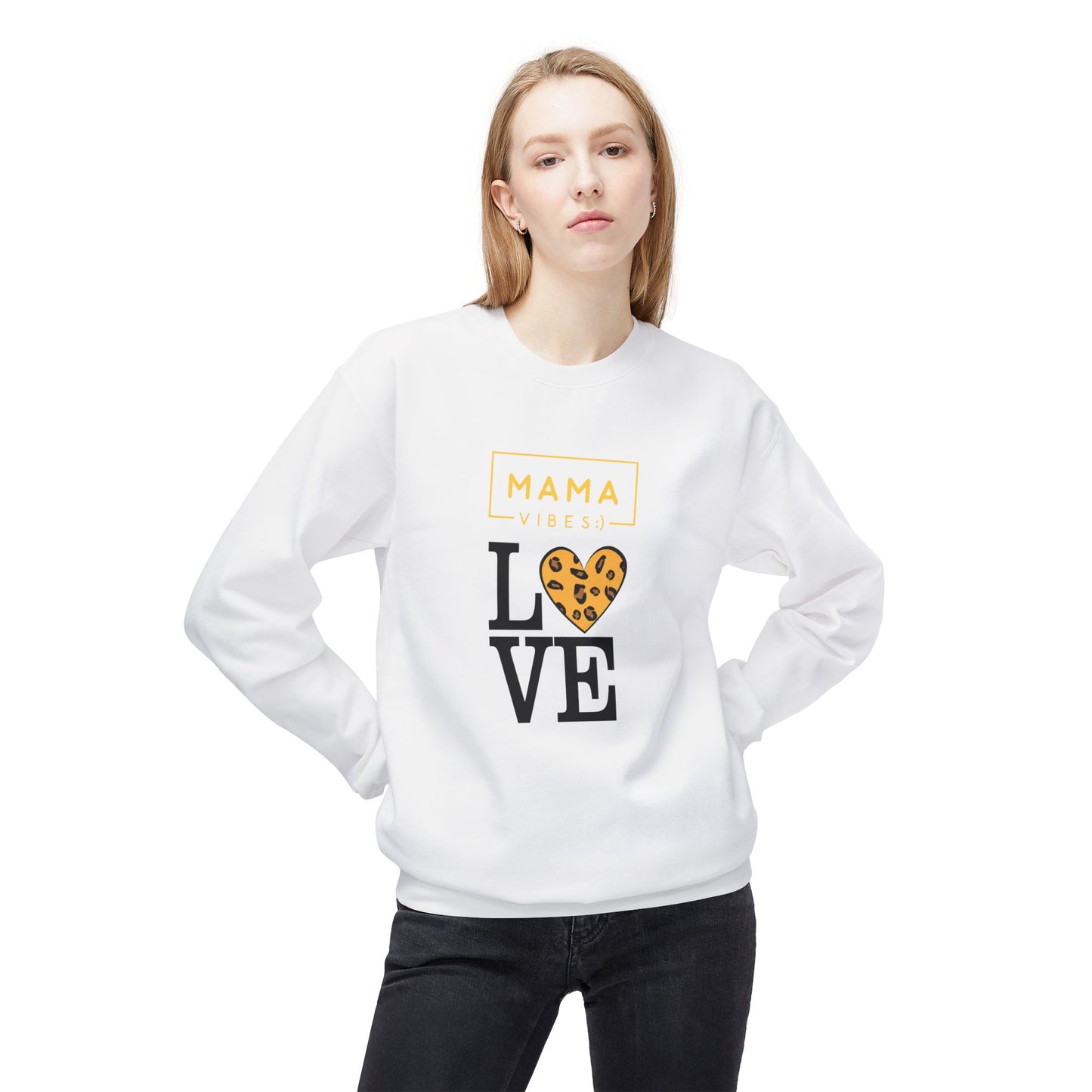 Mama Vibes Unisex Midweight Softstyle Fleece Crewneck Sweatshirt