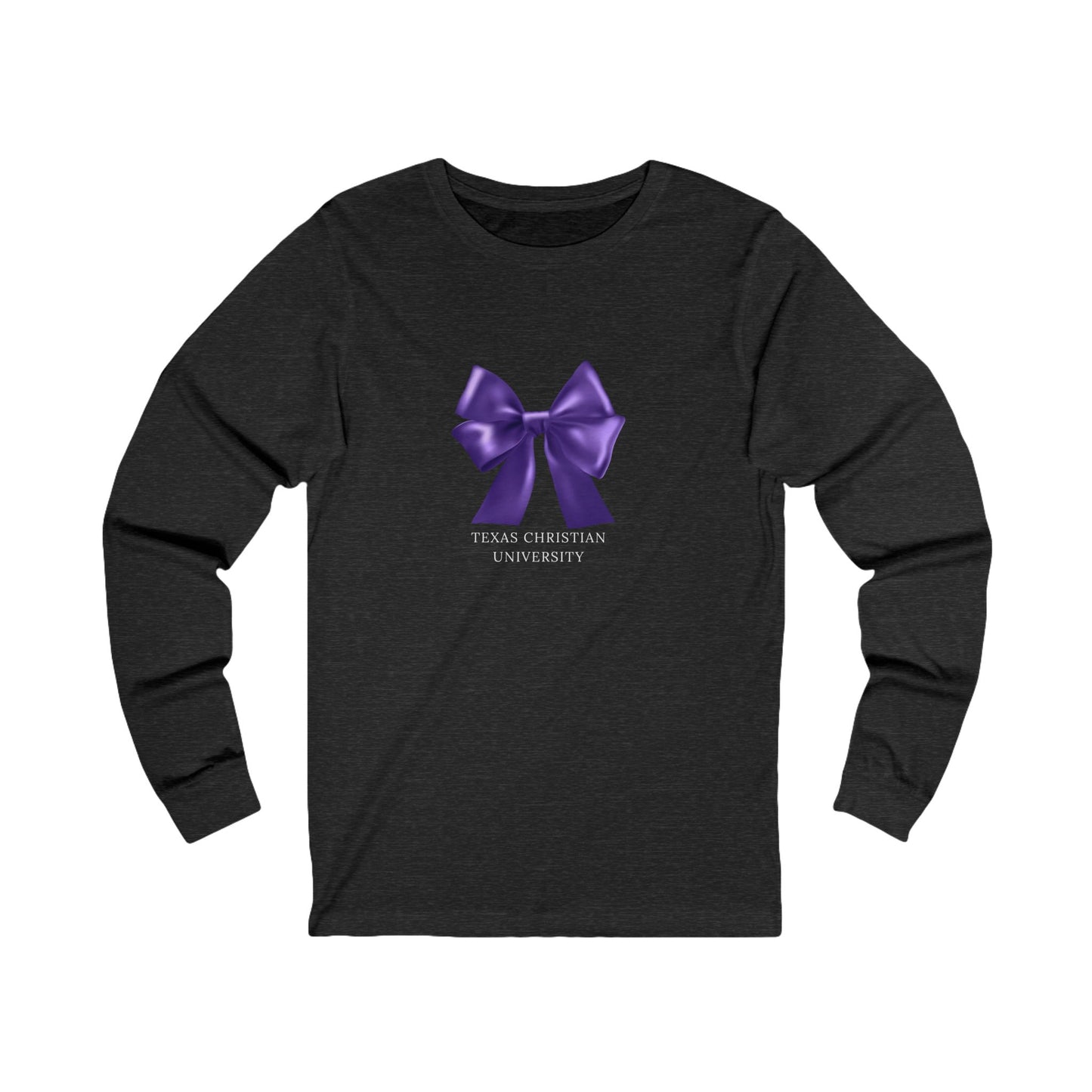 TCU Purple Bow Unisex Jersey Long Sleeve Tee