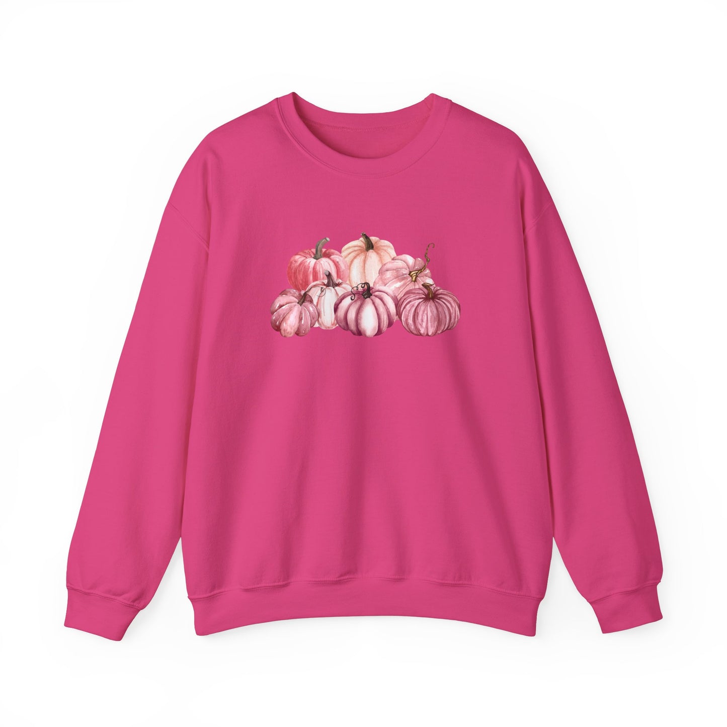 Pink Pumpkin Patch Fall Halloween Thanksgiving Unisex Heavy Blend™ Crewneck Sweatshirt