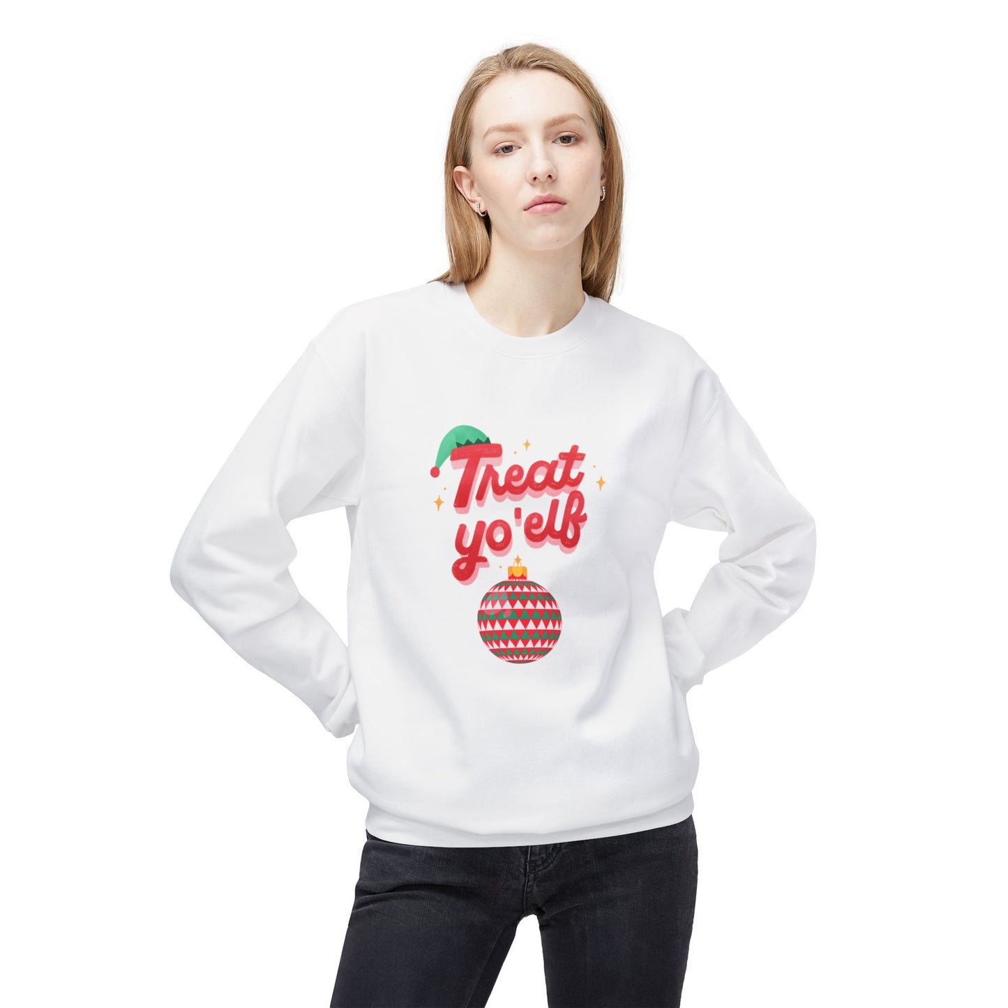 Treat Yo Elf Unisex Midweight Softstyle Fleece Crewneck Sweatshirt