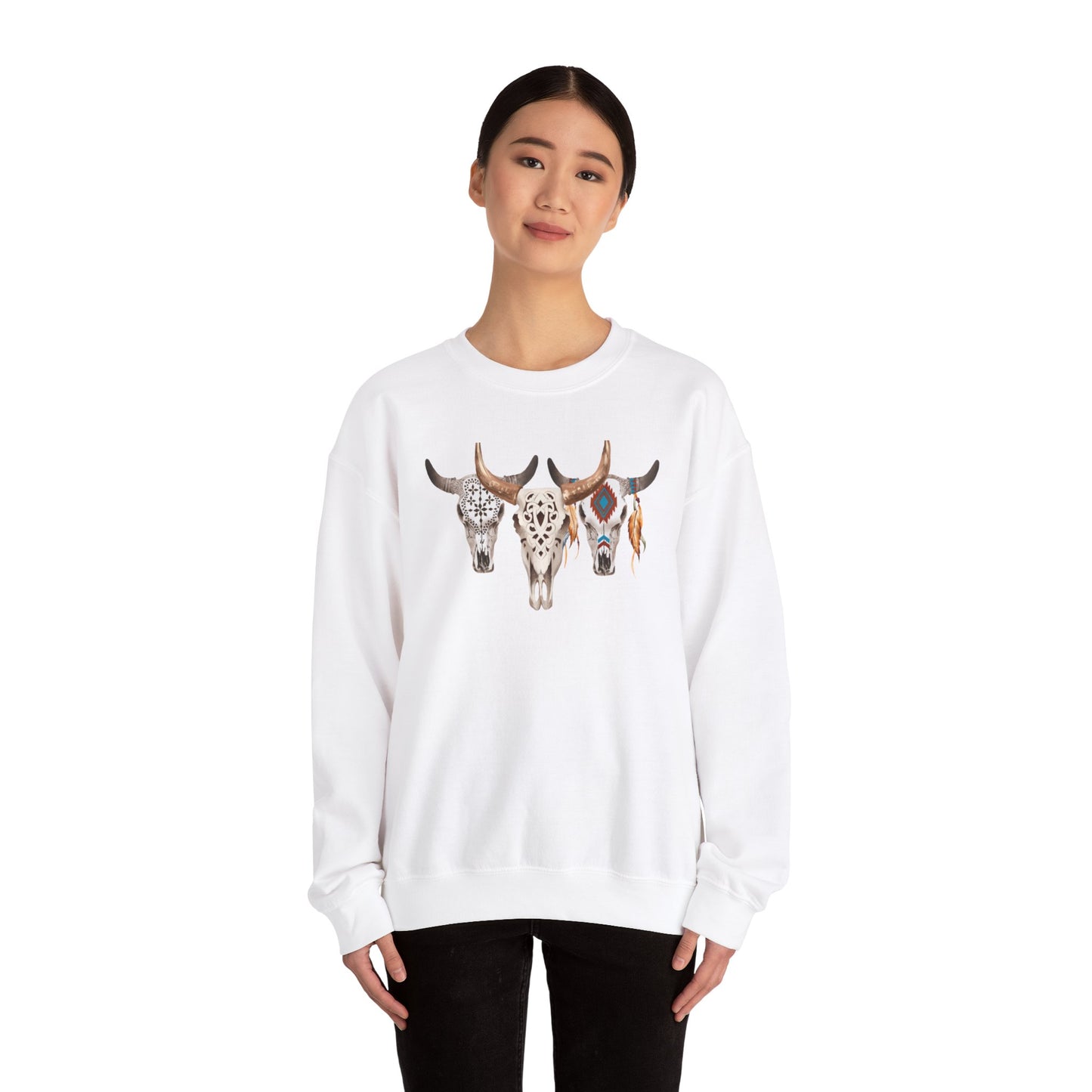 Bull Headed Trio Unisex Heavy Blend™ Crewneck Sweatshirt