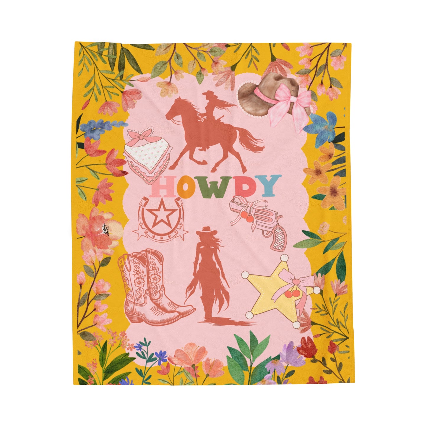 Howdy Velveteen Plush Blanket