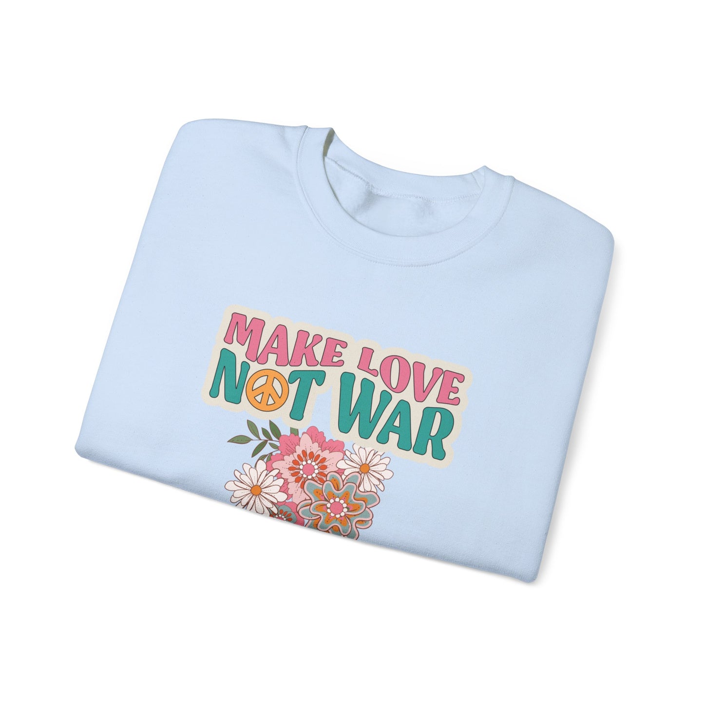 Love Not War Floral Unisex Heavy Blend™ Crewneck Sweatshirt