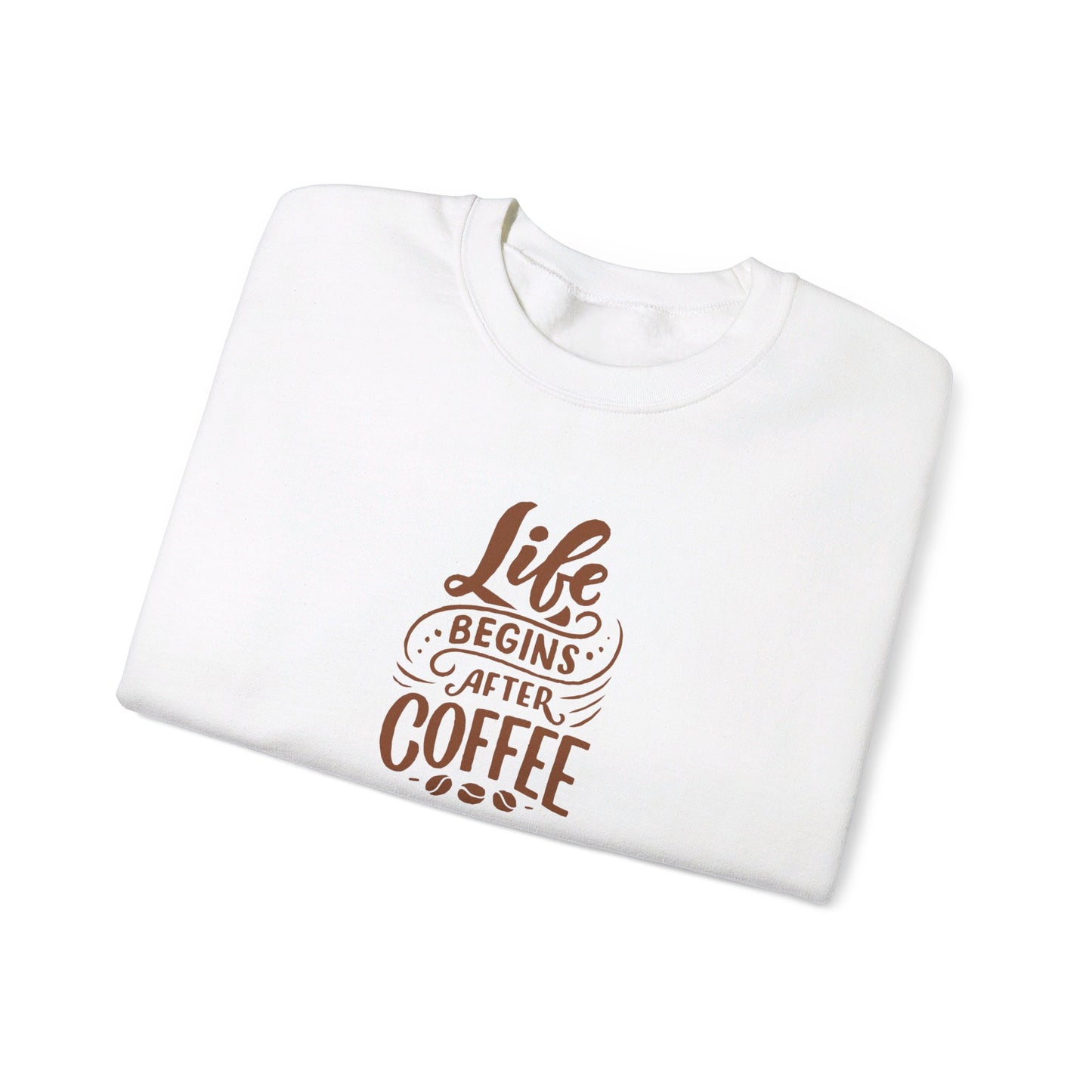 Life Begins After Coffee Unisex Heavy Blend™ Crewneck Sweatshirt