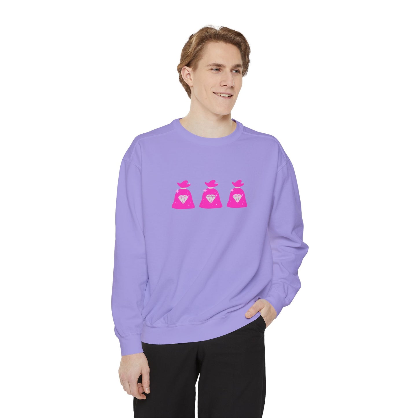 Pink Money Bags Unisex Garment-Dyed Sweatshirt