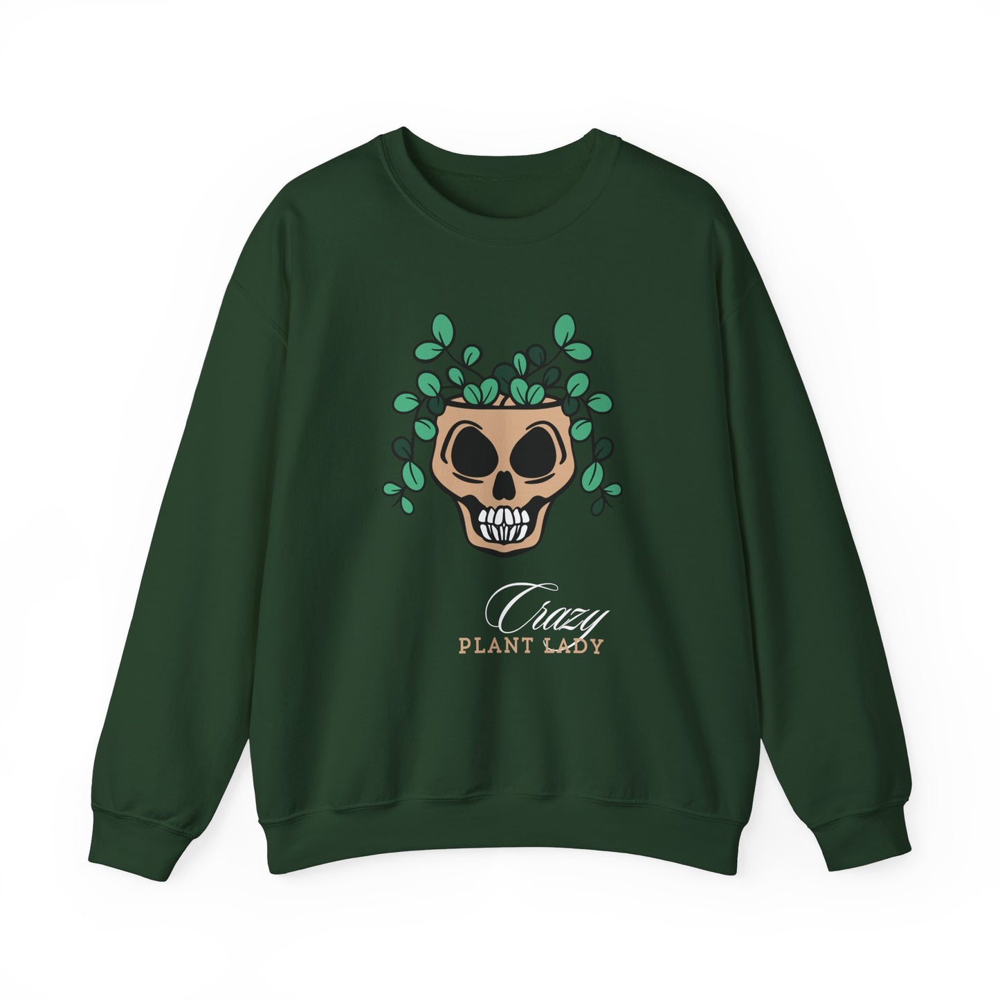 Crazy Plant Lady Skull Unisex Heavy Blend™ Crewneck Sweatshirt