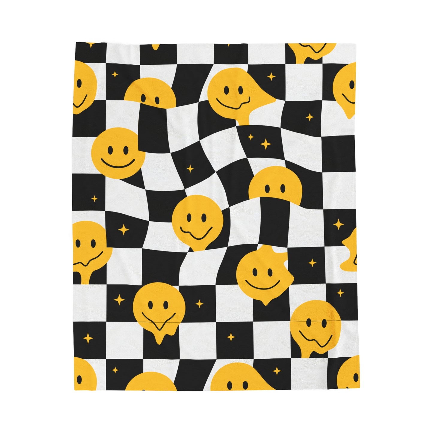 Smile Check Velveteen Plush Blanket