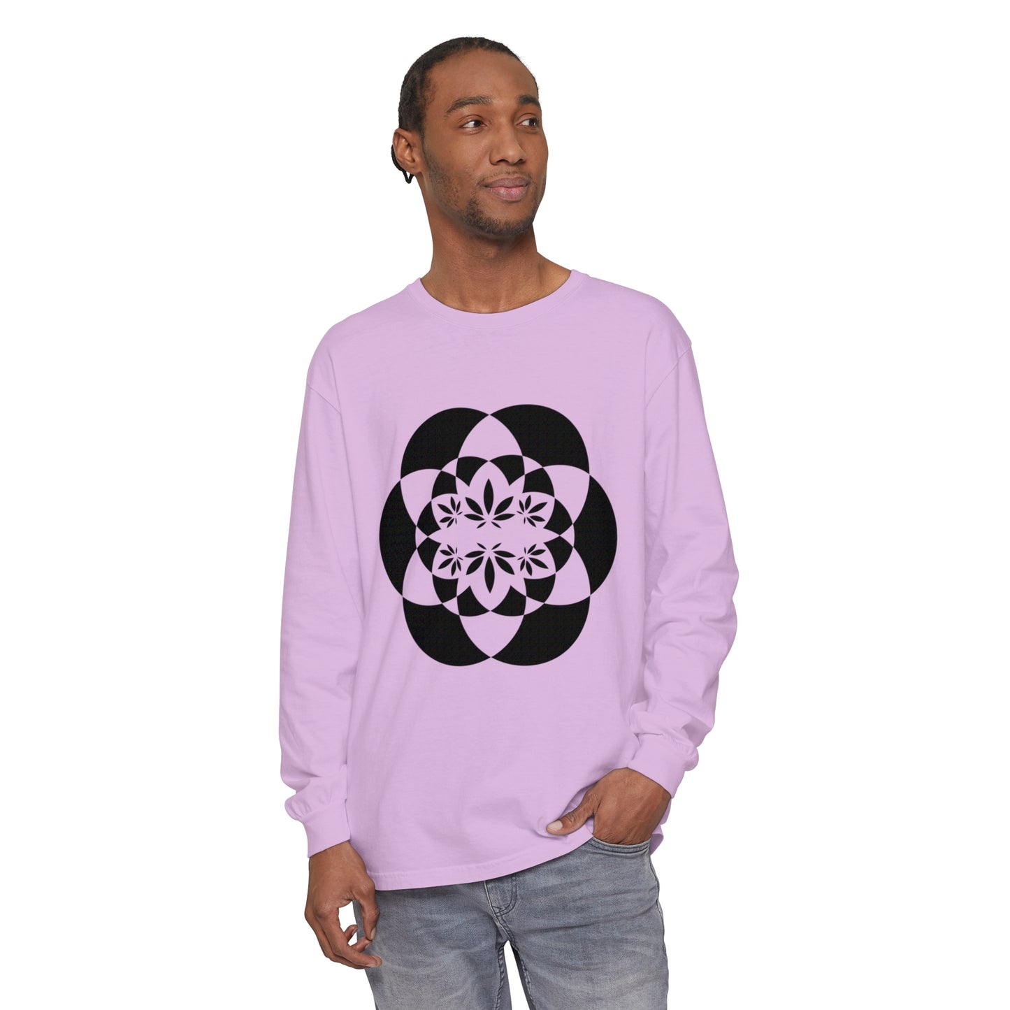 Flower for Life Unisex Garment-dyed Long Sleeve T-Shirt