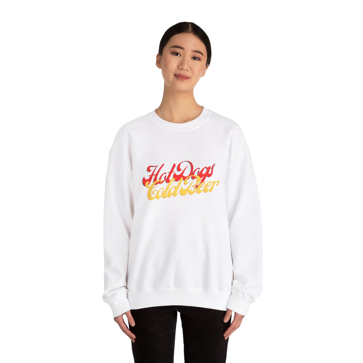 Hot Dogs Cold Beer Unisex Heavy Blend™ Crewneck Sweatshirt