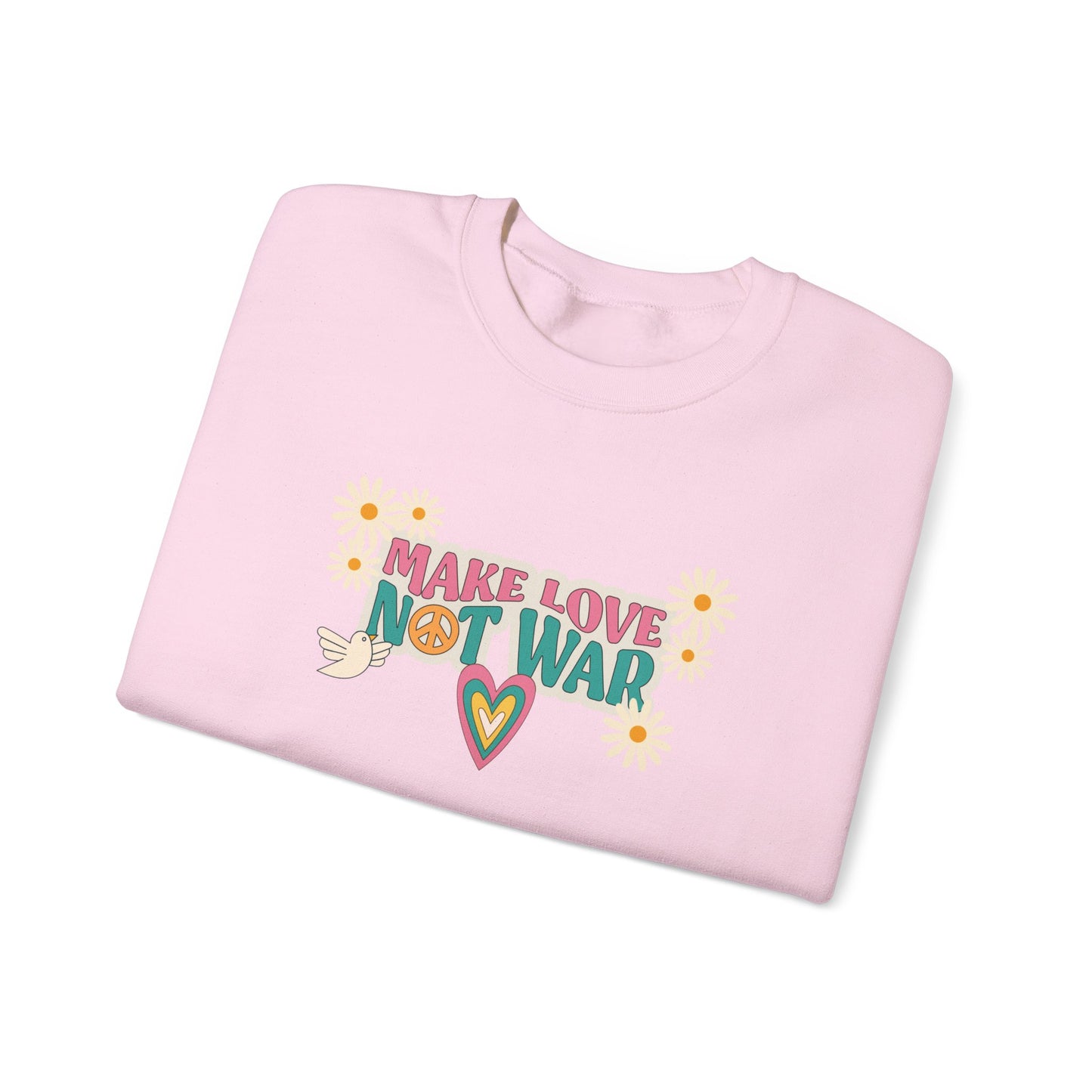 Love Not War Heart Unisex Heavy Blend™ Crewneck Sweatshirt