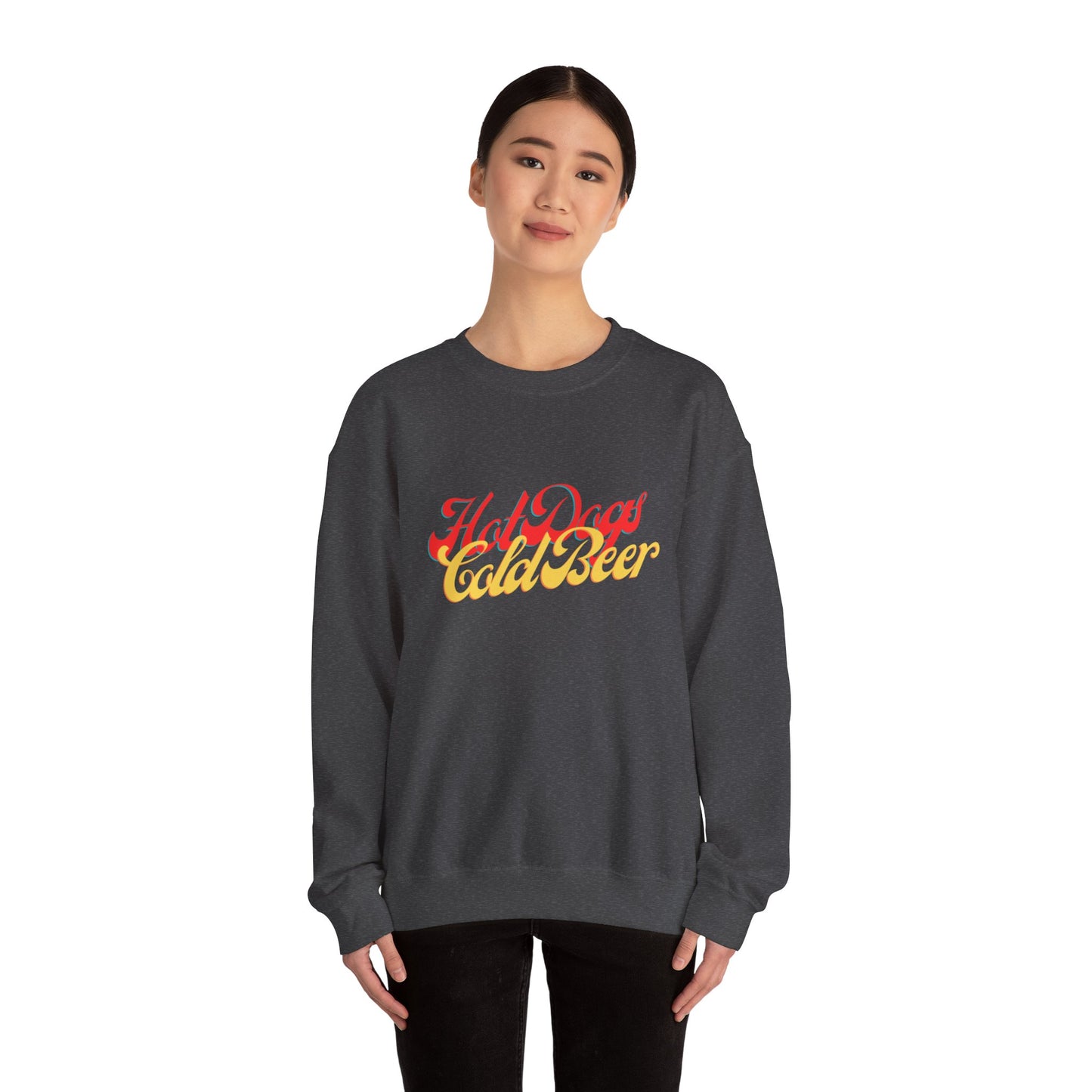 Hot Dogs Cold Beer Unisex Heavy Blend™ Crewneck Sweatshirt