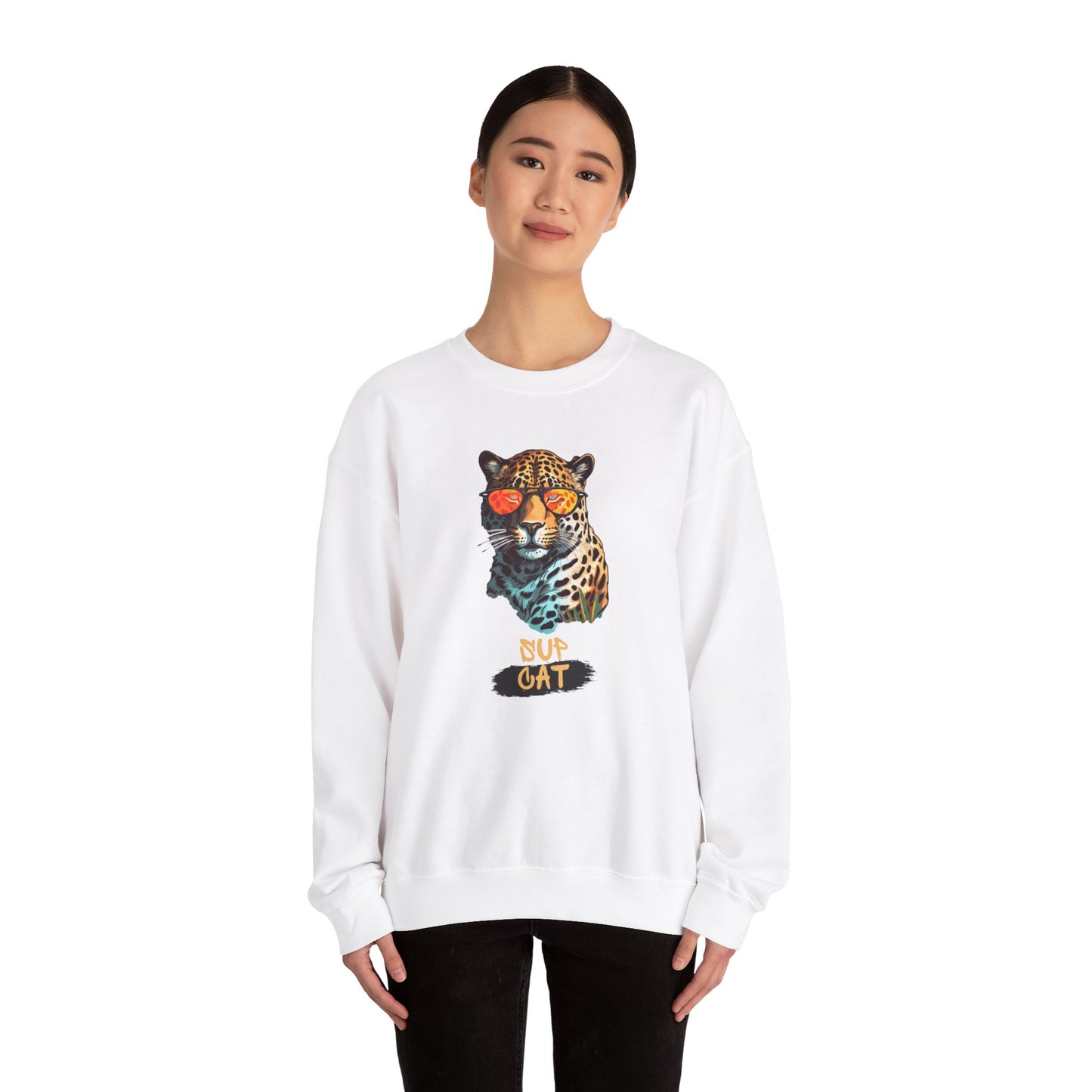 Sup Cat Unisex Heavy Blend™ Crewneck Sweatshirt