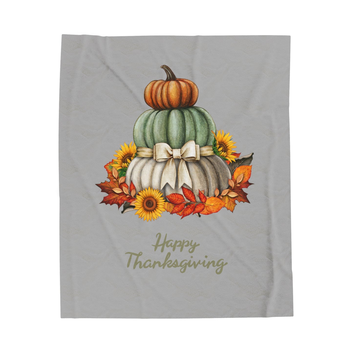 Happy Thanksgiving Velveteen Plush Blanket