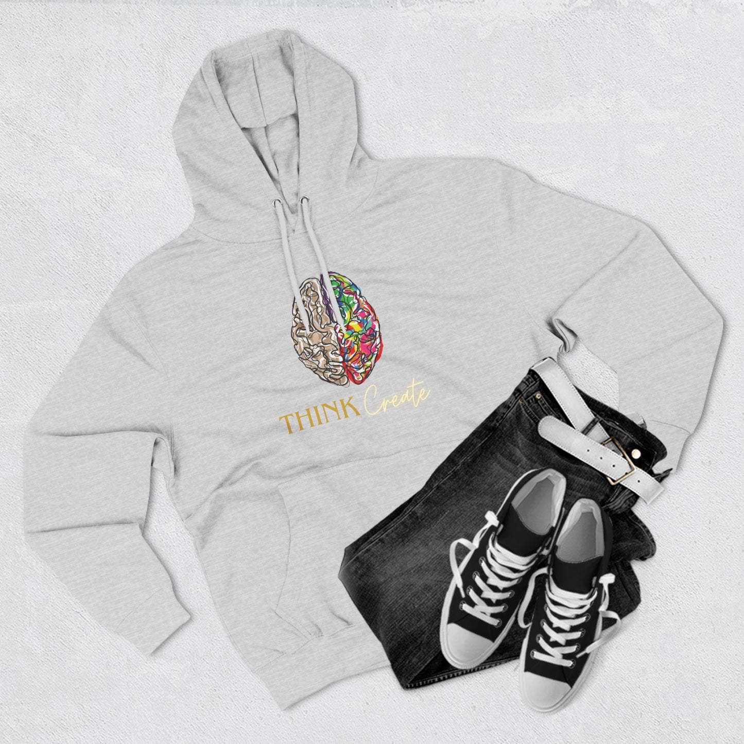 Think Create Three-Panel Fleece Hoodie