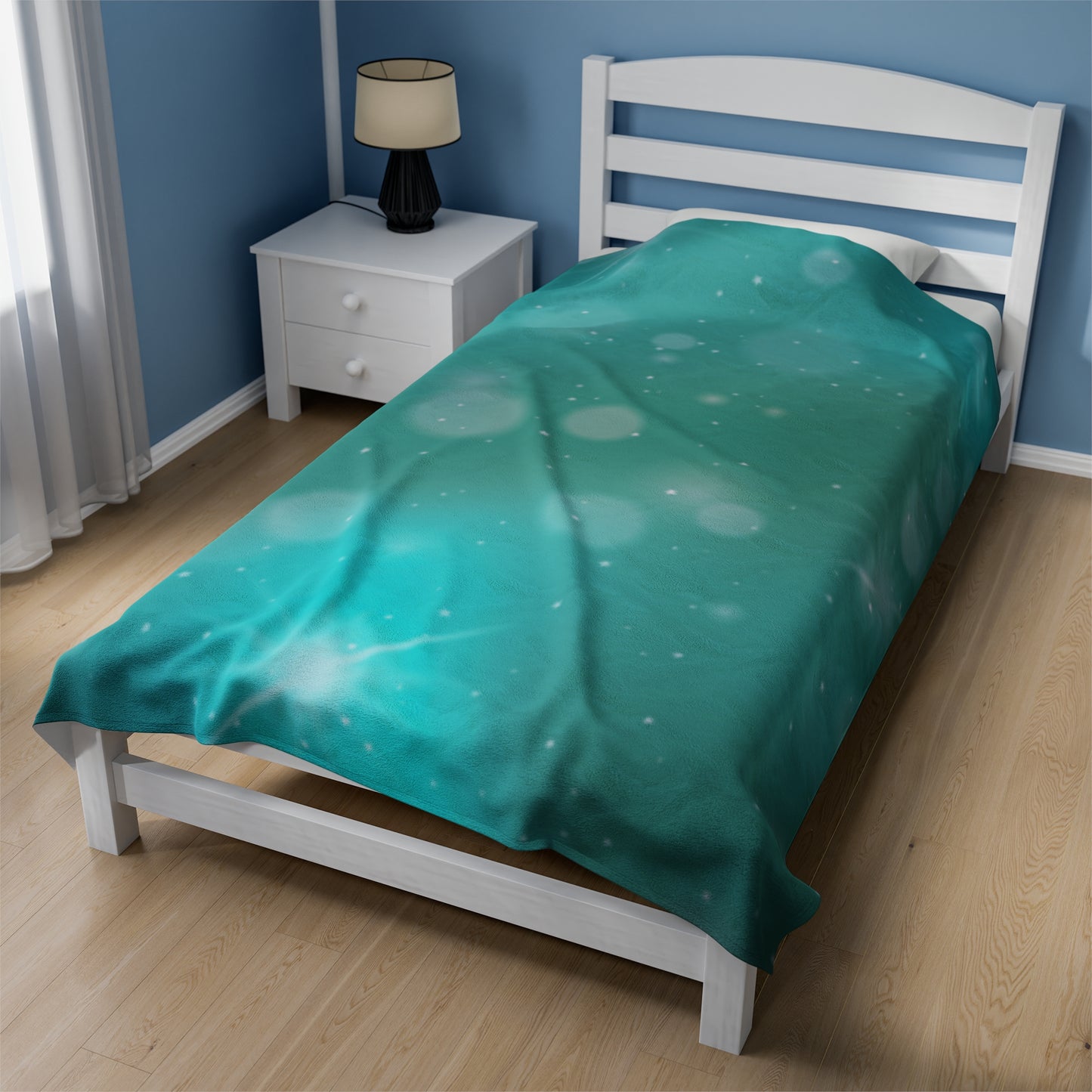 Turquoise Glimmer Velveteen Plush Blanket