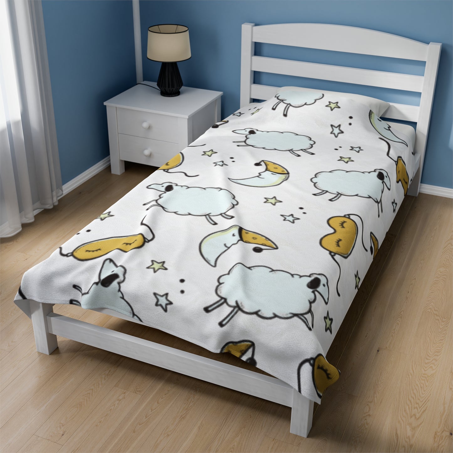 Counting Sheep Velveteen Plush Blanket