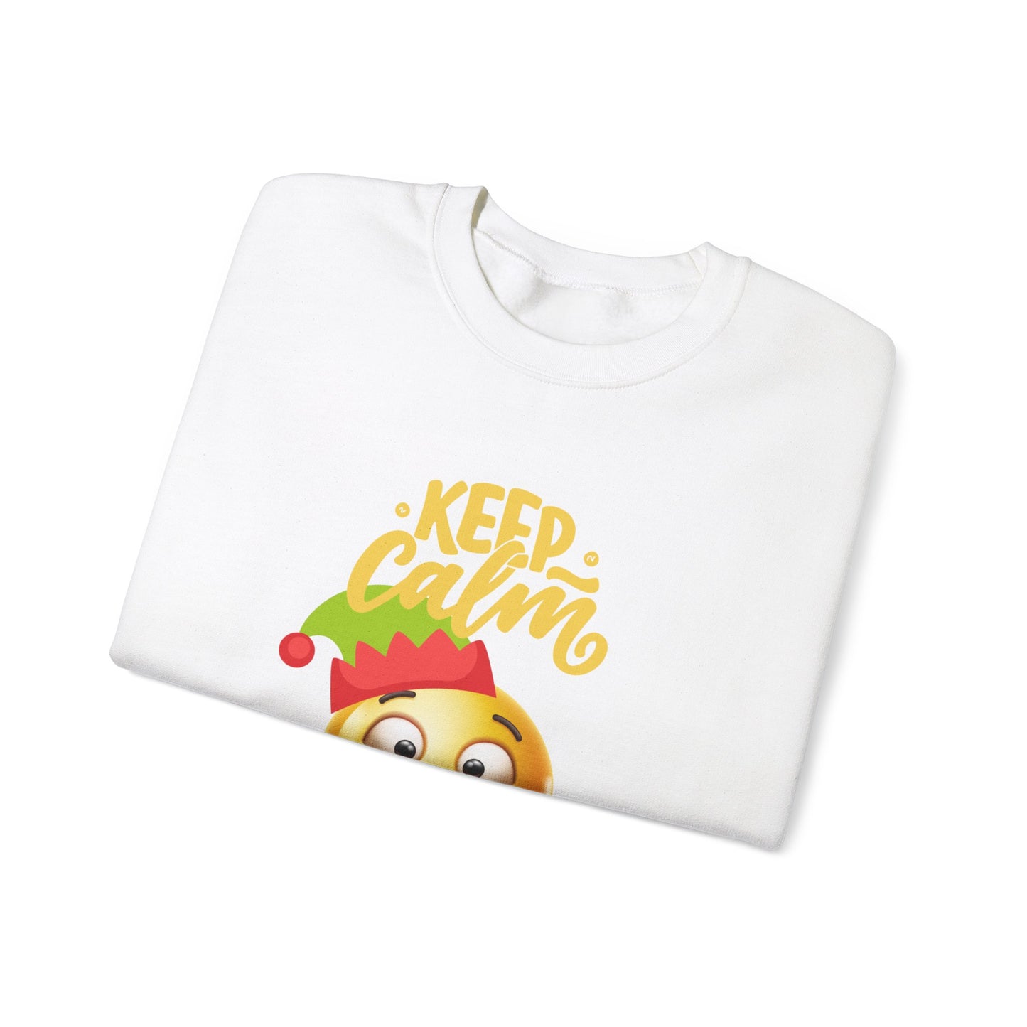 Keep Calm Emoji Christmas Unisex Heavy Blend™ Crewneck Sweatshirt