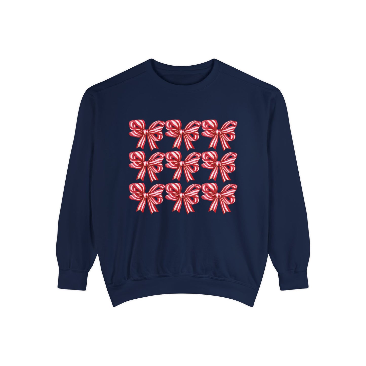 Holiday Bows Unisex Garment-Dyed Sweatshirt