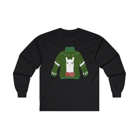 Llama Ugly Sweater Unisex Ultra Cotton Long Sleeve Tee