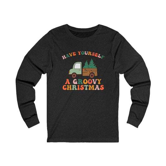 Groovy Christmas Unisex Jersey Long Sleeve Tee