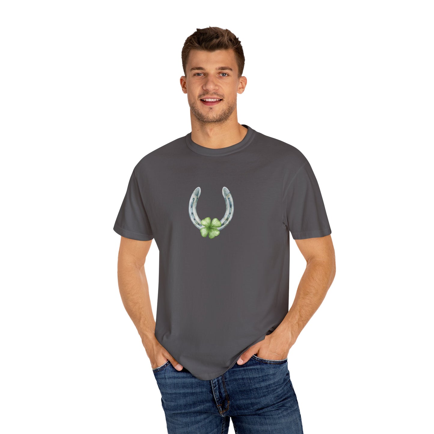 Lucky Horseshoe II St Patrick’s Day Unisex Garment-Dyed T-shirt