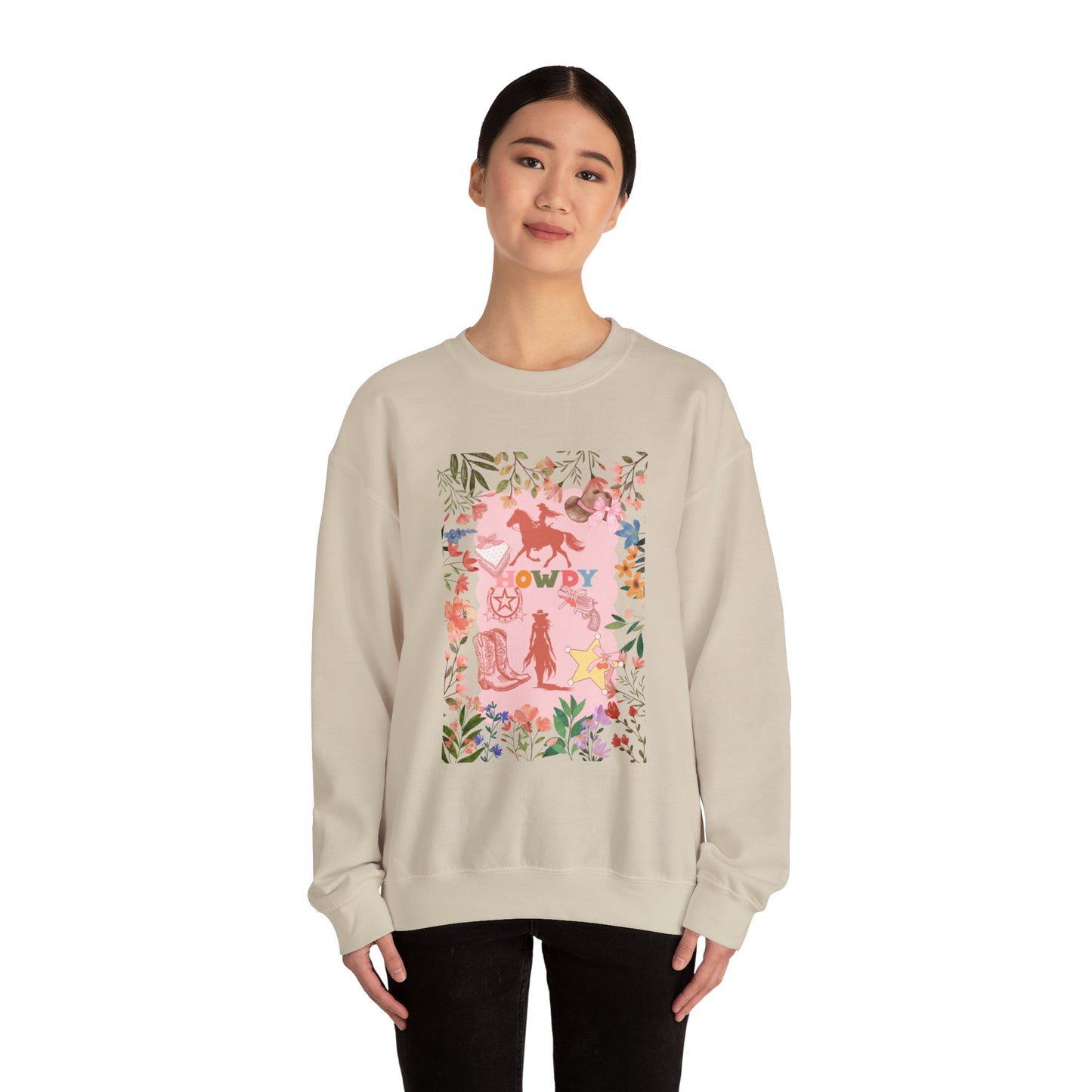 Howdy Floral Unisex Heavy Blend™ Crewneck Sweatshirt