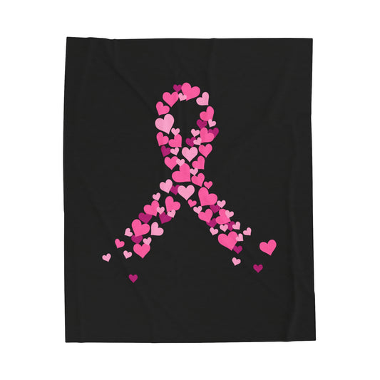 Breast Cancer Support Velveteen Plush Blanket