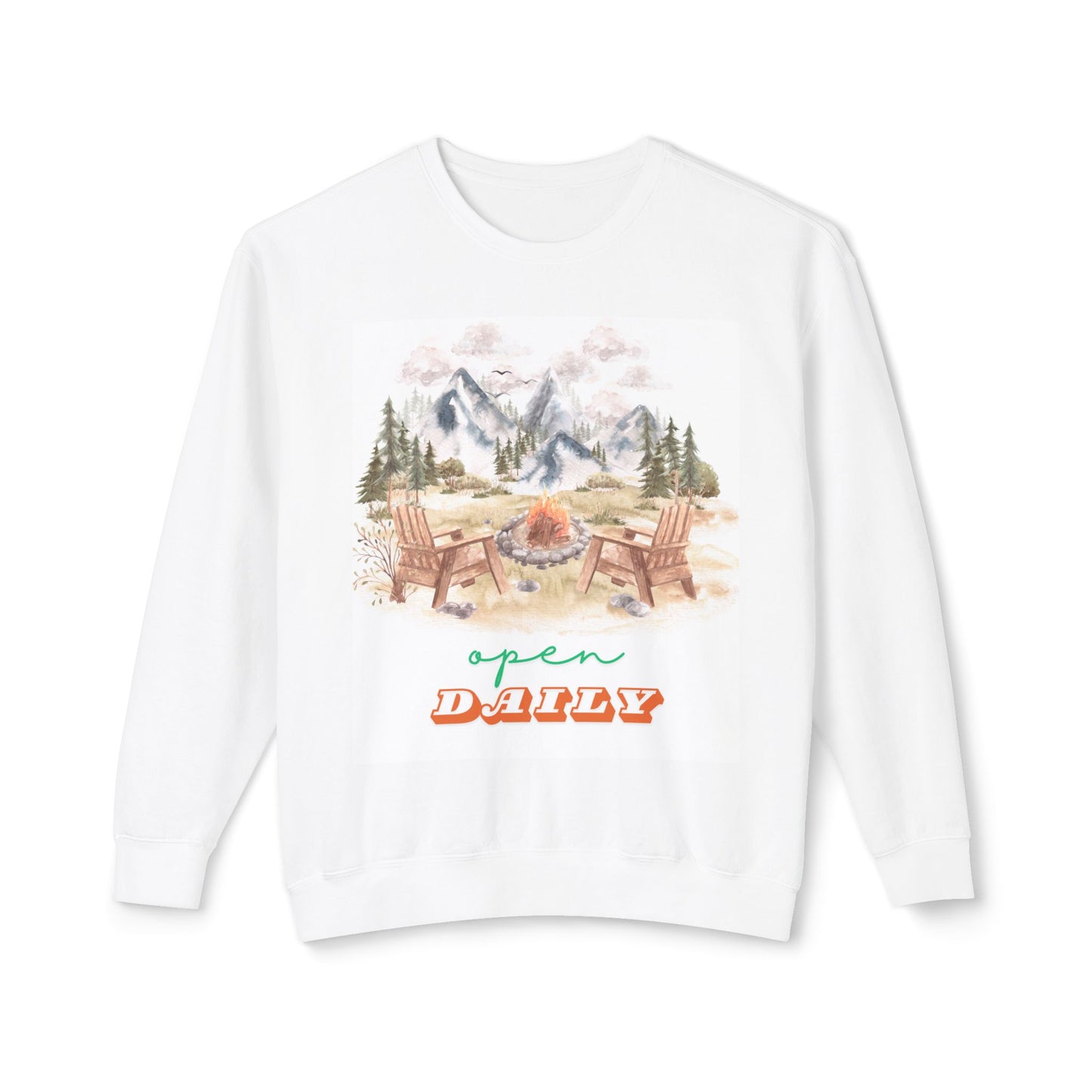 Outdoors Open Daily Unisex Lightweight Crewneck Sweatshirt