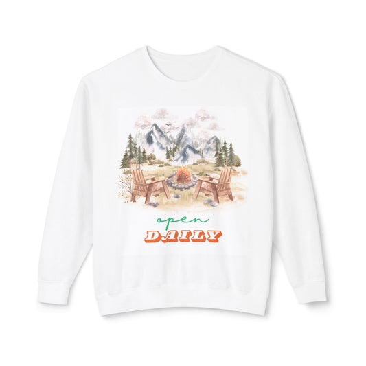 Outdoors Open Daily Unisex Lightweight Crewneck Sweatshirt