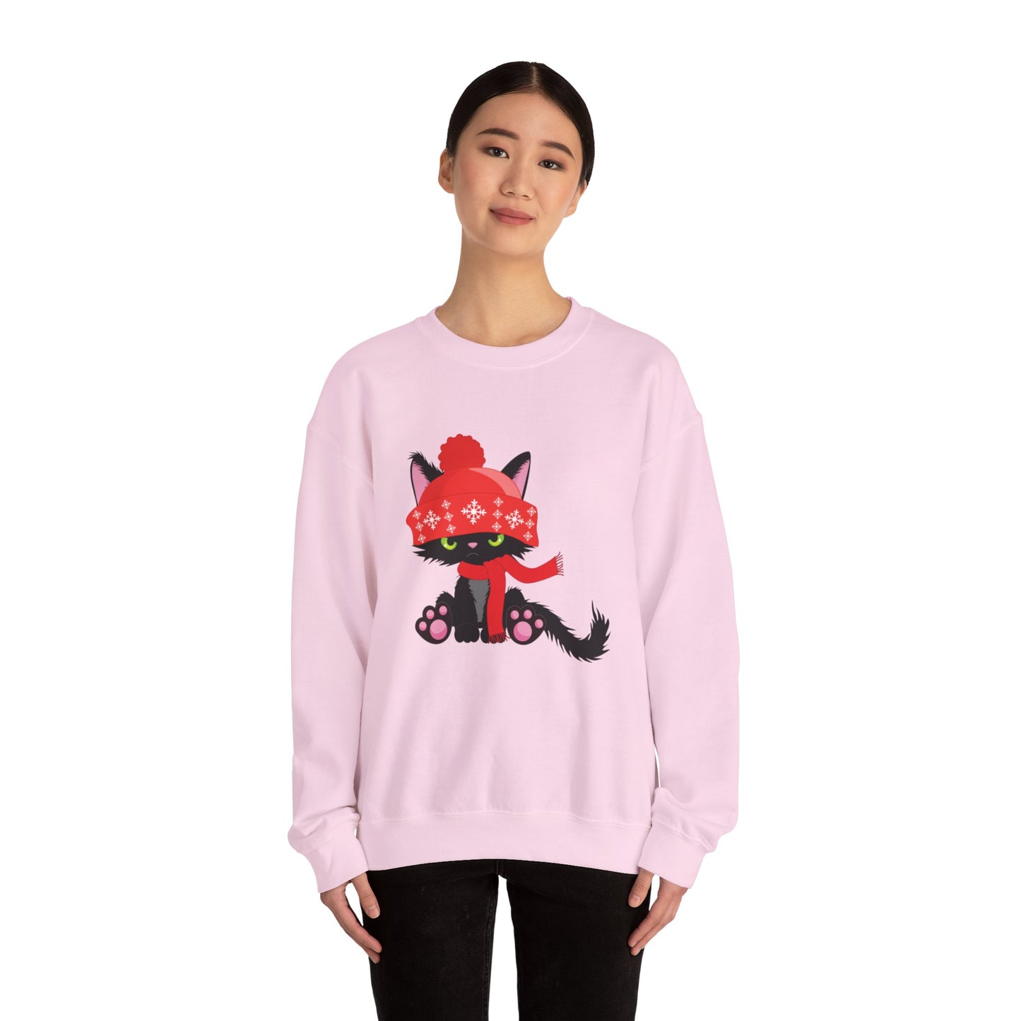 Cold Black Kitty Unisex Heavy Blend™ Crewneck Sweatshirt