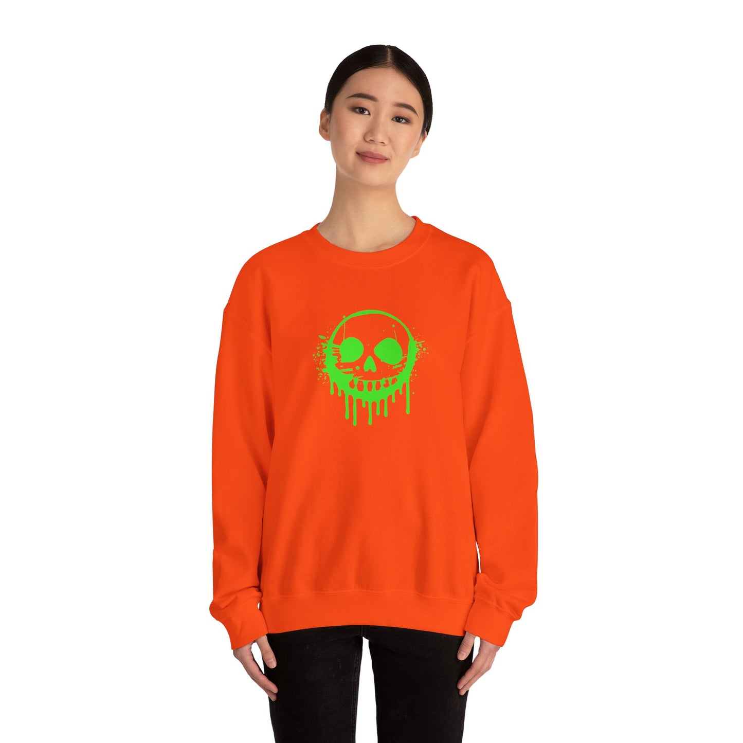 Green Ooze Face Unisex Heavy Blend™ Crewneck Sweatshirt