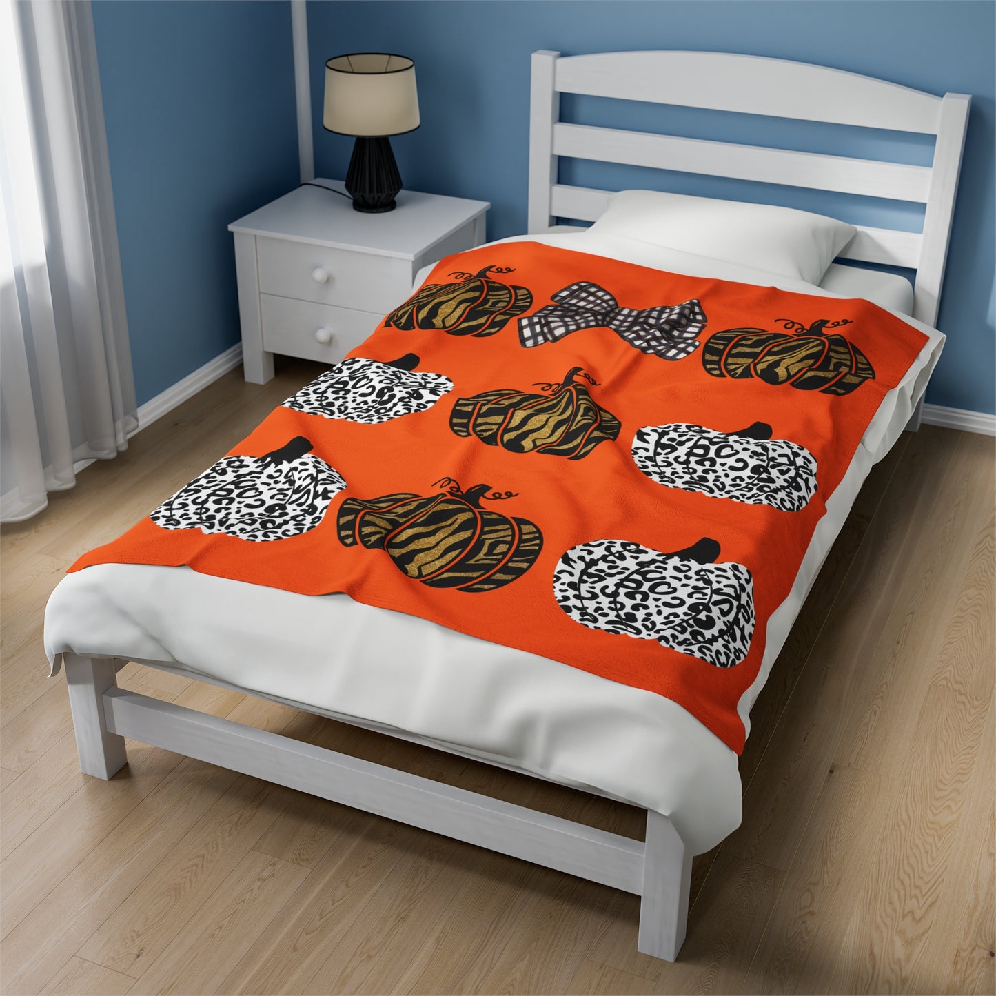 Pumpkin Spice Velveteen Plush Blanket