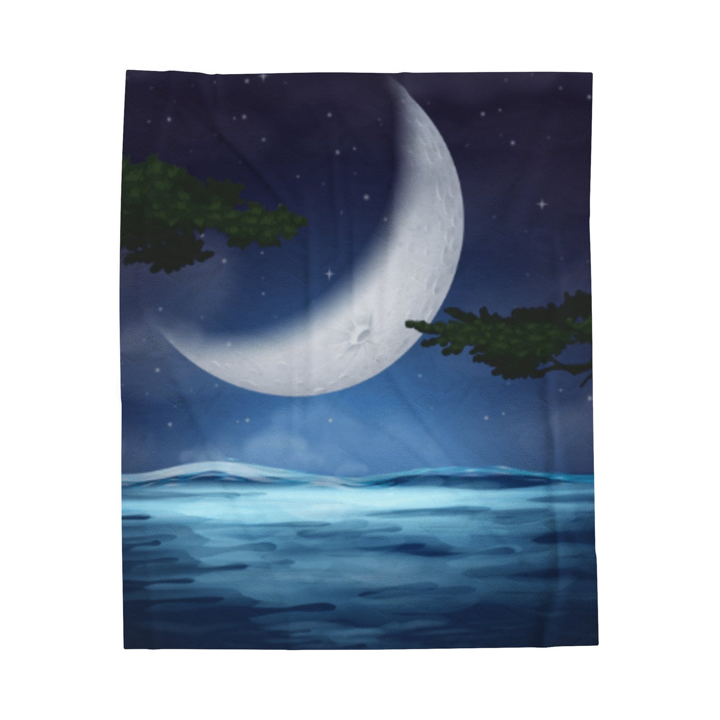 Ocean Moon Velveteen Plush Blanket