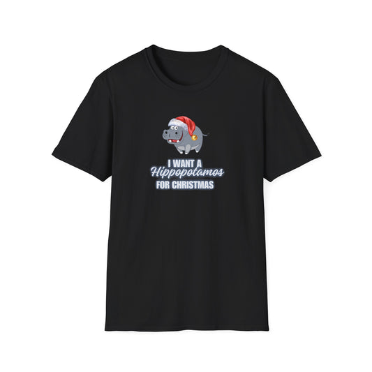 Hippopotamus for Christmas Unisex Softstyle T-Shirt