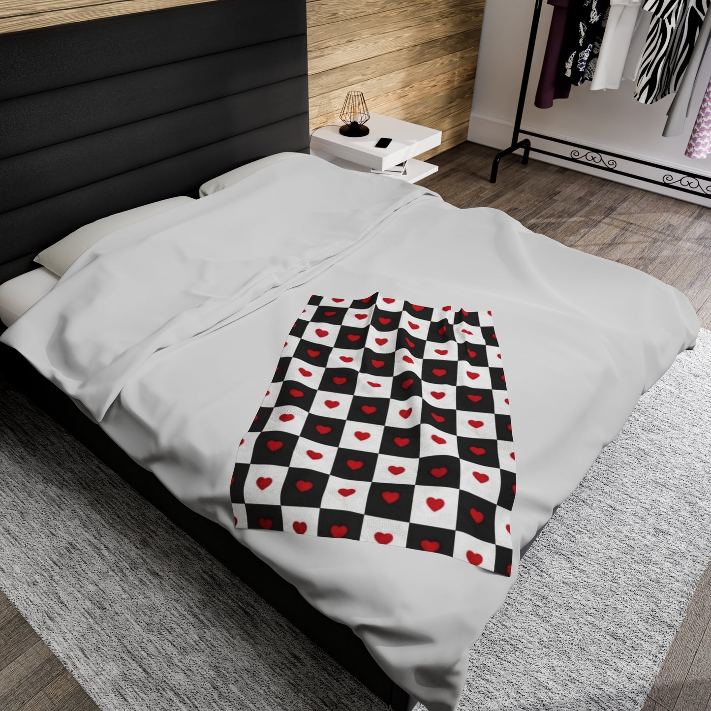 Checkmate Love Valentine Plush Blanket