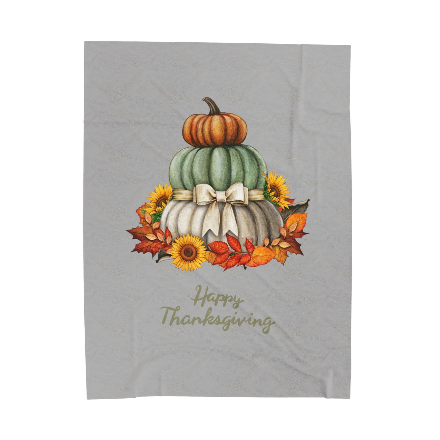 Happy Thanksgiving Velveteen Plush Blanket