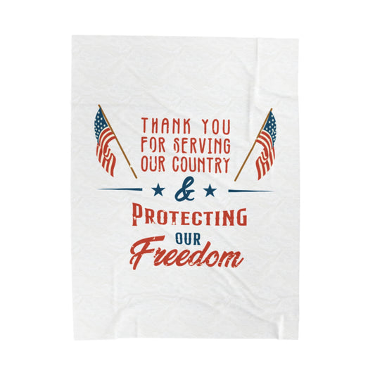 Thank You Veterans Velveteen Plush Blanket